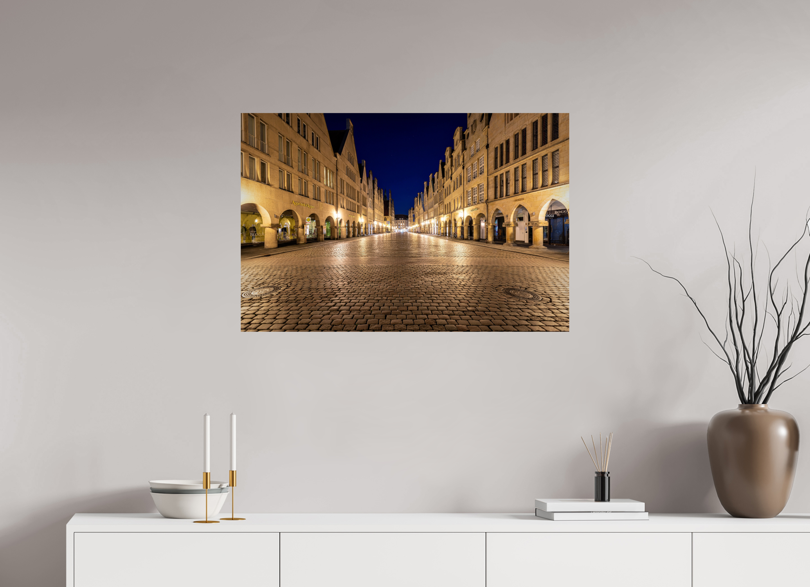 90 x 60 cm, Photo Print On Fuji Crystal DP II Prinzipalmarkt bei Nacht