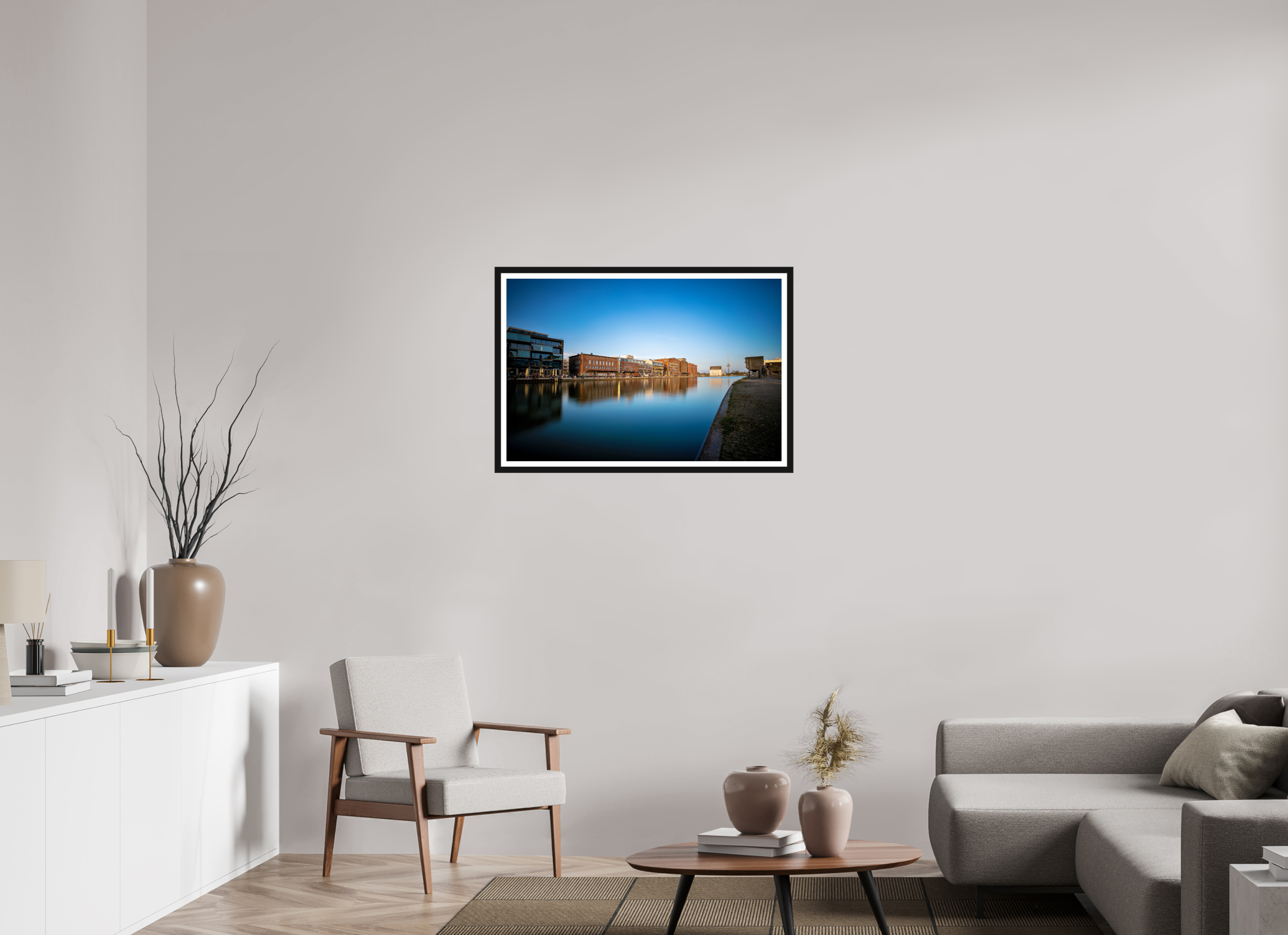 90 x 60 cm, Bern und Rand Der Hafen im Überblick