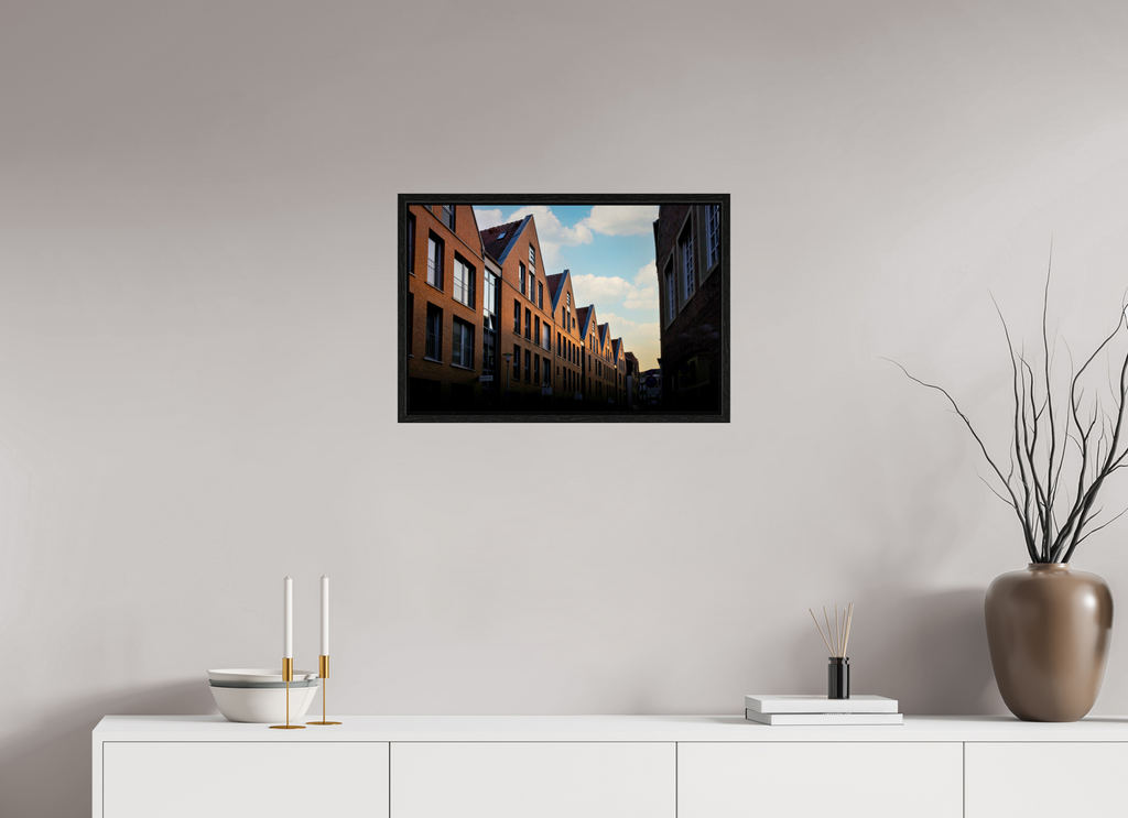 60 x 40 cm, Floater Frame Die Giebel der Hörster Str