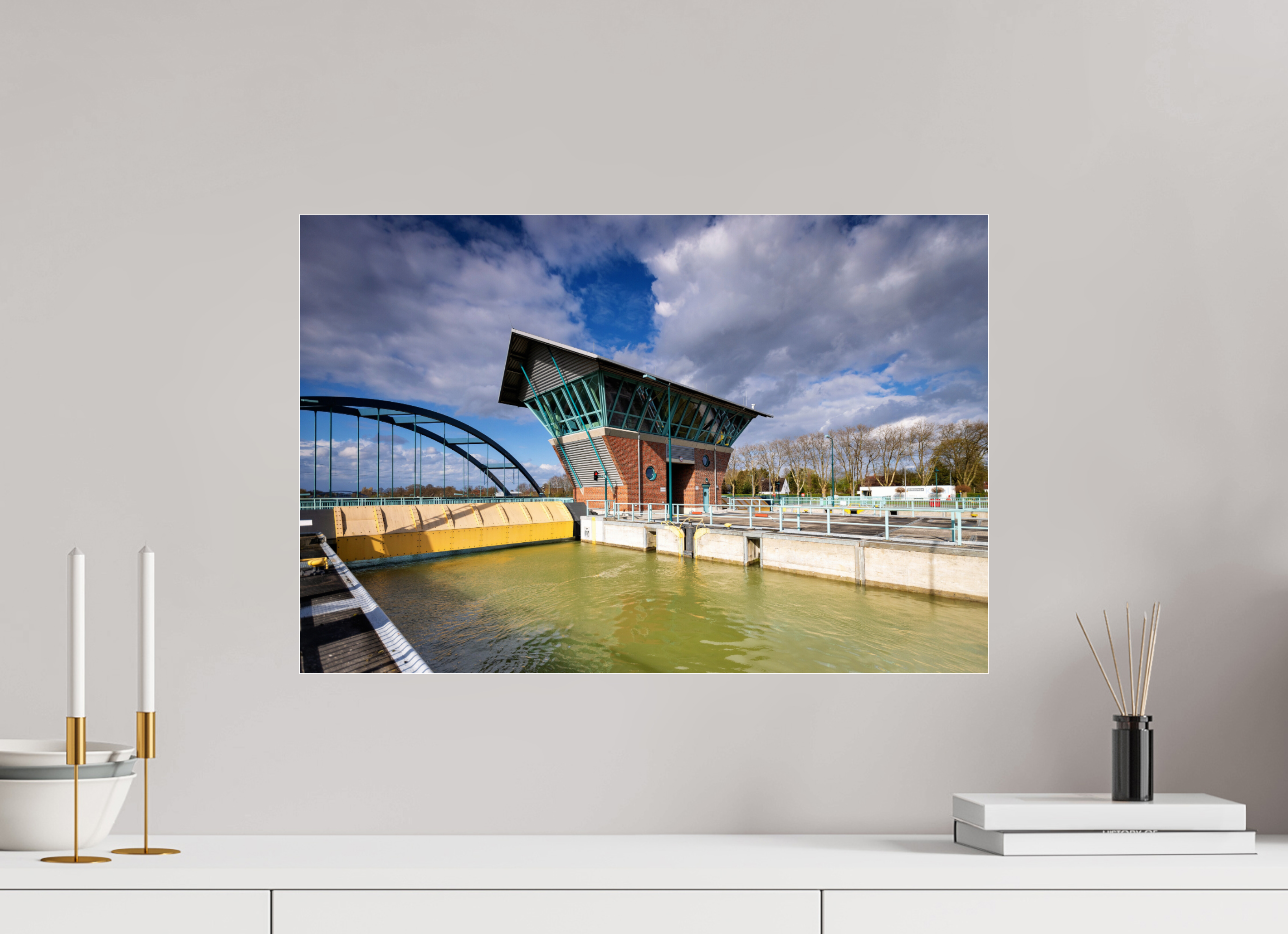 60 x 40 cm, Photo Print Under Acrylic Glass Die Schleuse - Der Tower