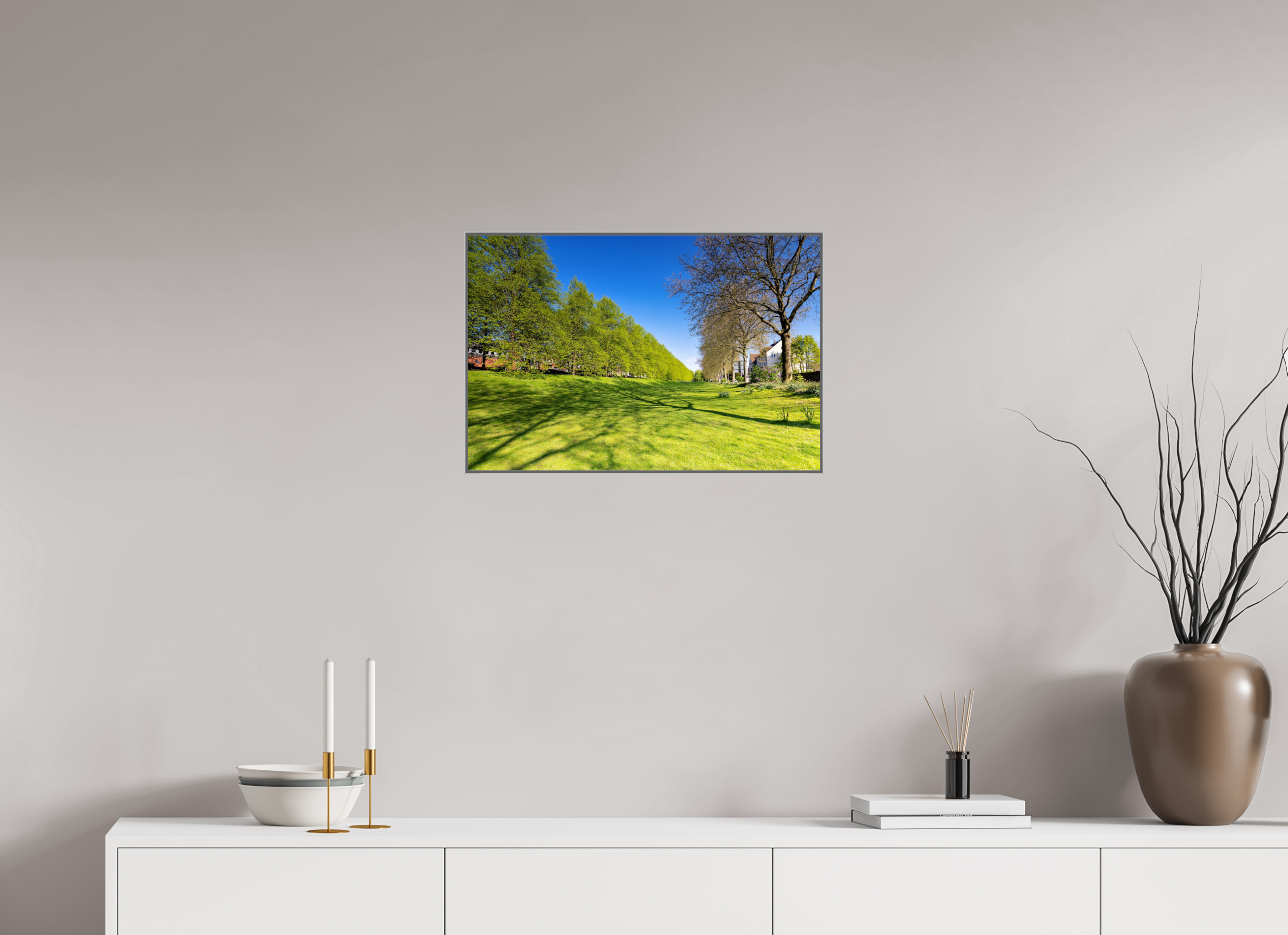 60 x 40 cm, Alurahmen 25mm Graben neben der Promenade