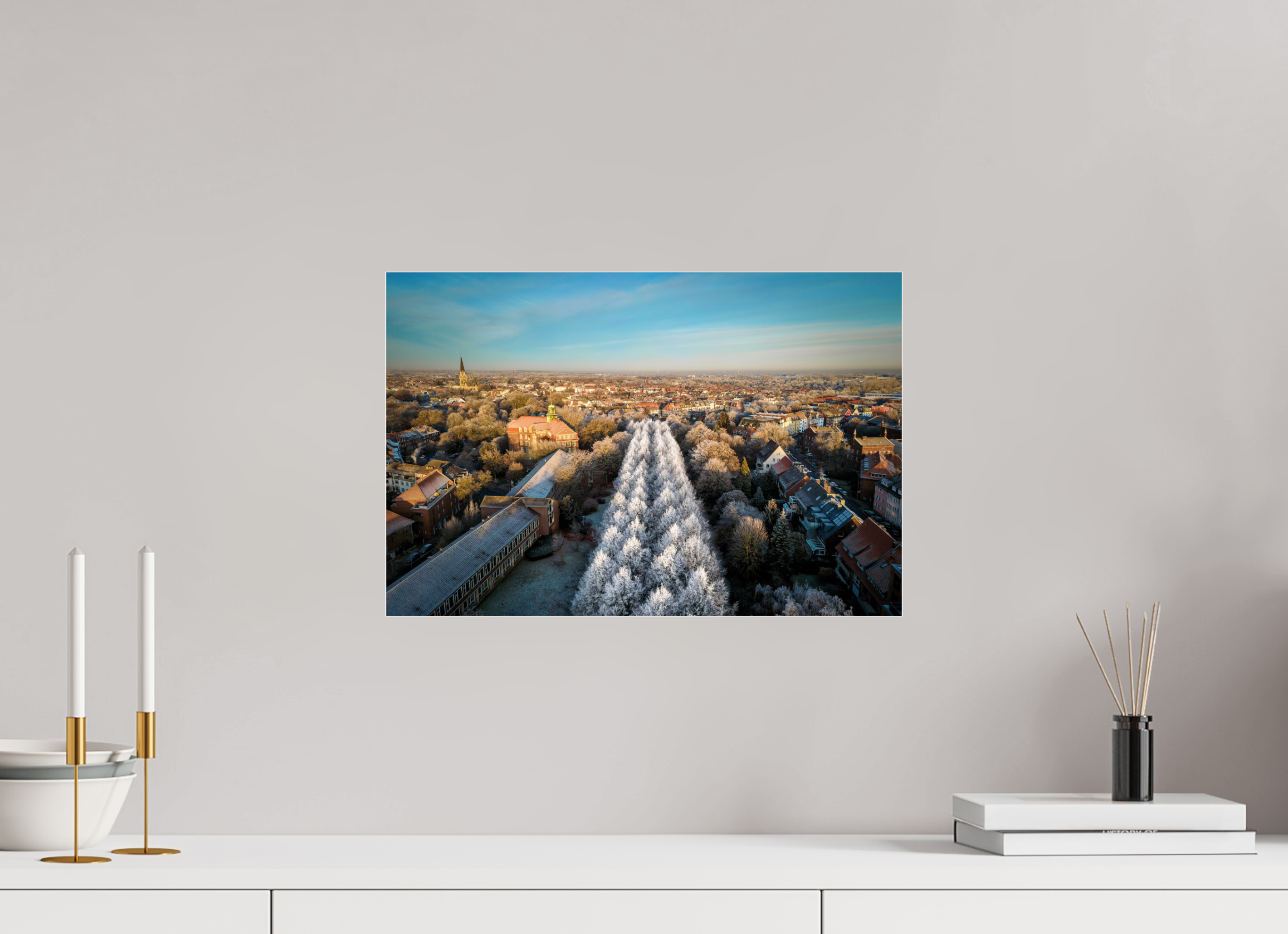 45 x 30 cm, Photo Print Under Acrylic Glass Promenade im Winter