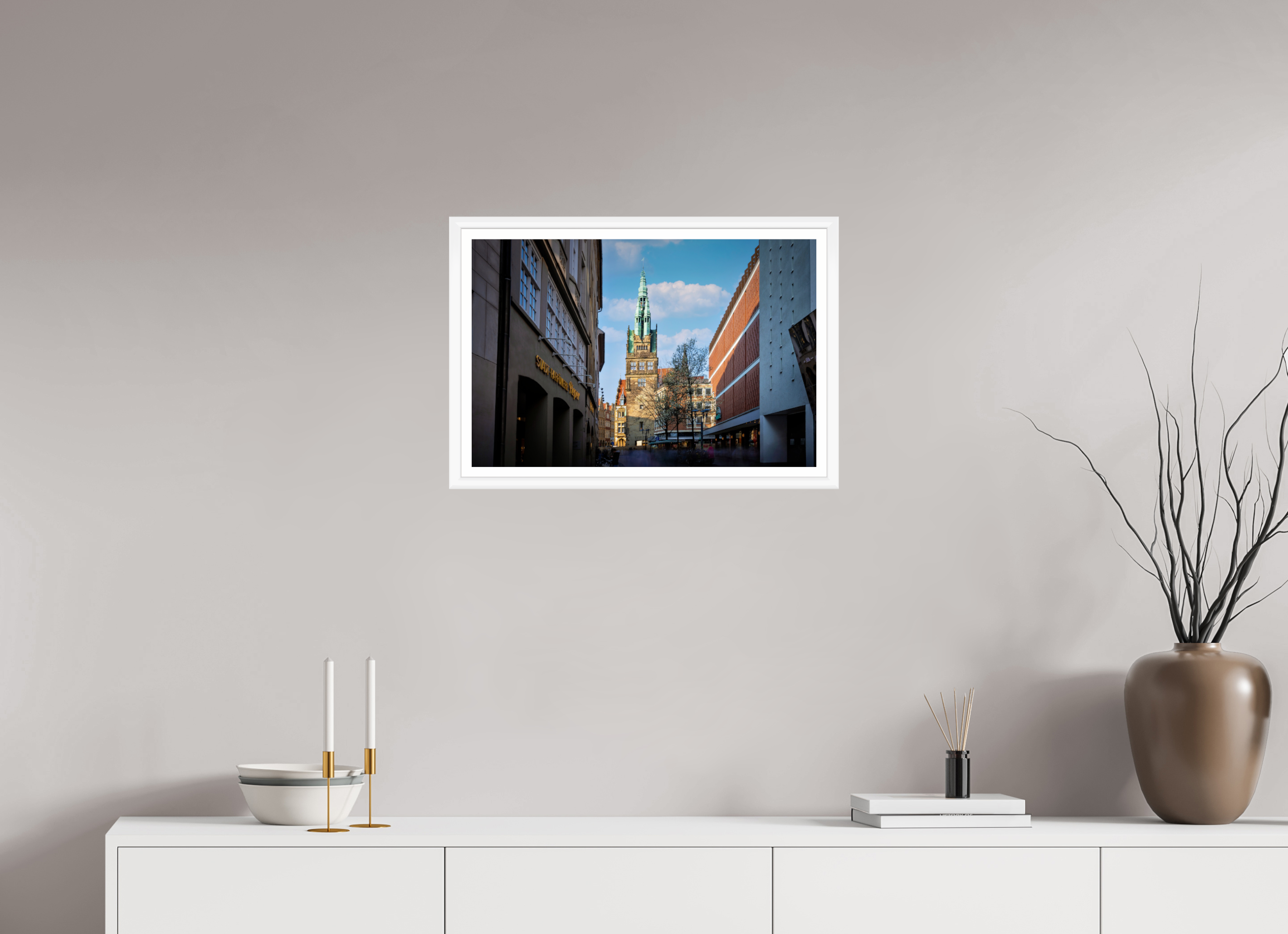 60 x 40 cm, Bern weiß und Rand Der Stadthausturm