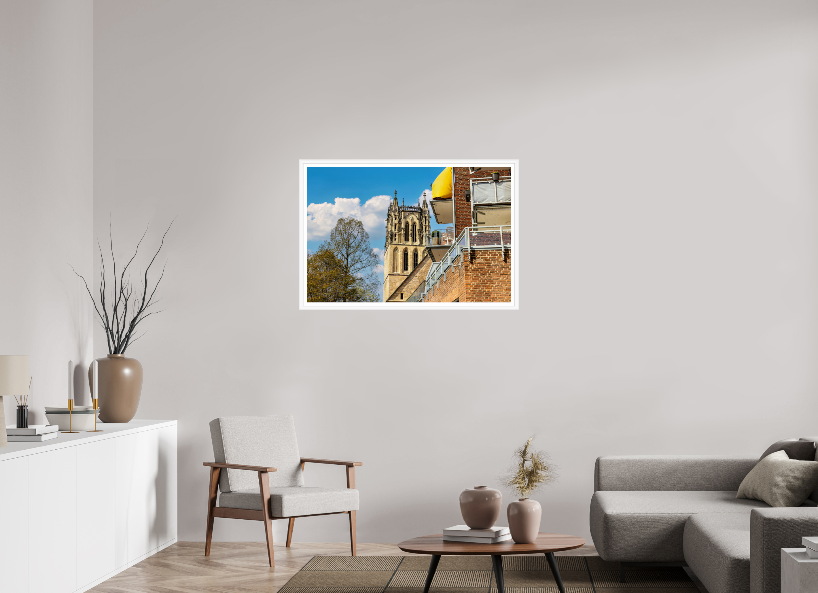 105 x 70 cm, Bern weiß und Rand Überwasserkirche - Der Turm