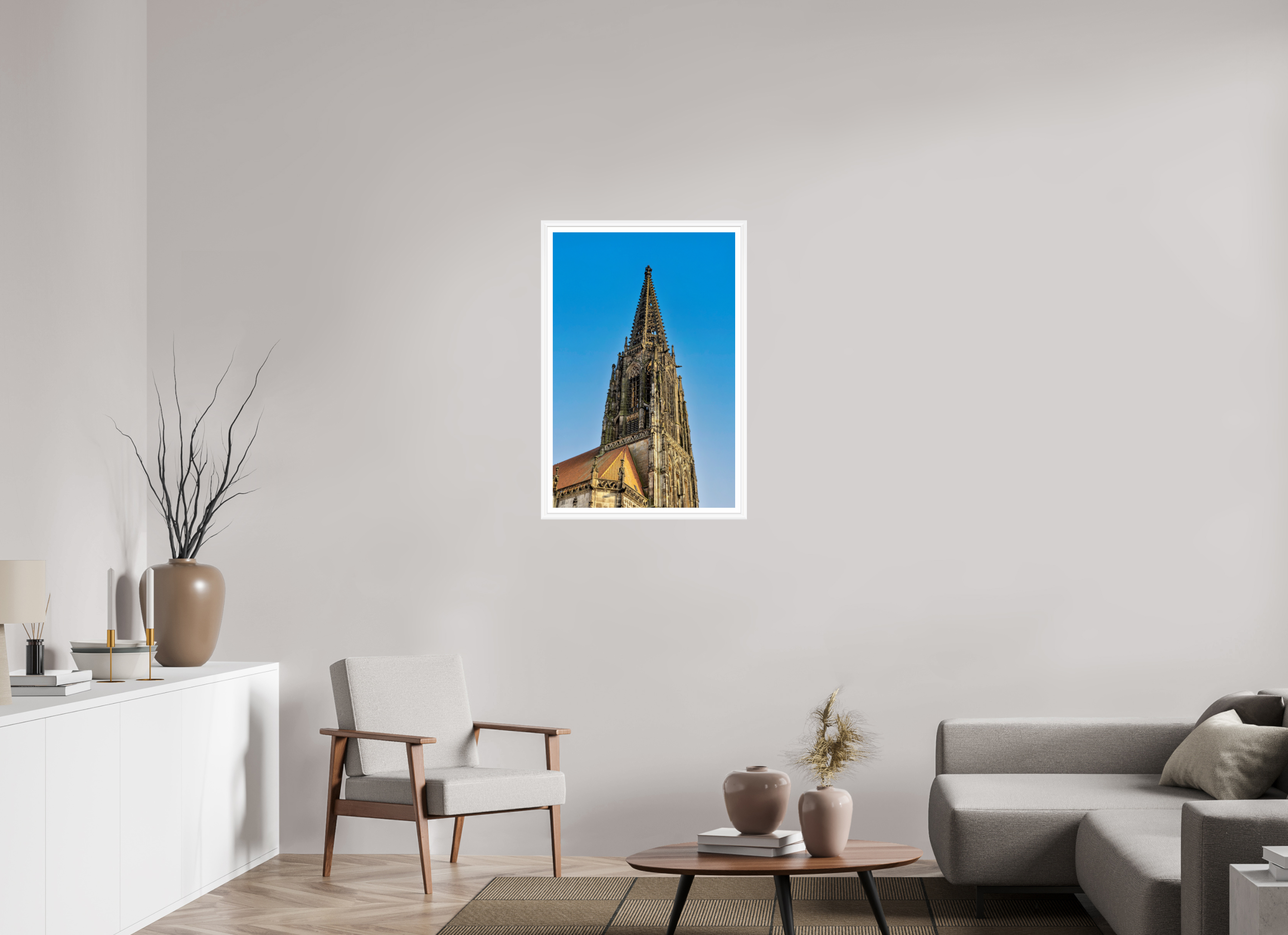 60 x 90 cm, Bern weiß und Rand Lamberti Turm