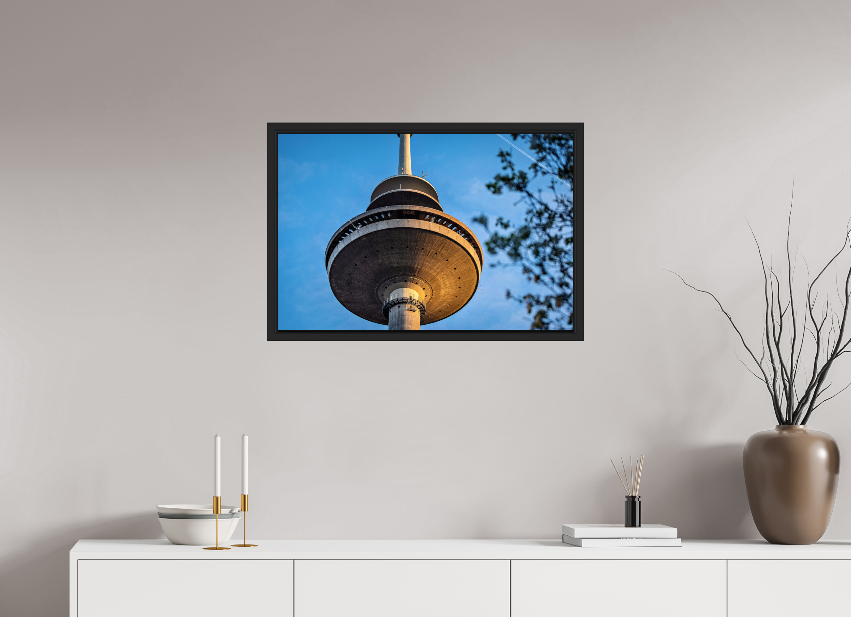 75 x 50 cm, Tokyo 20mm Schattenfuge 4mm Der Fernsehturm - Das UFO