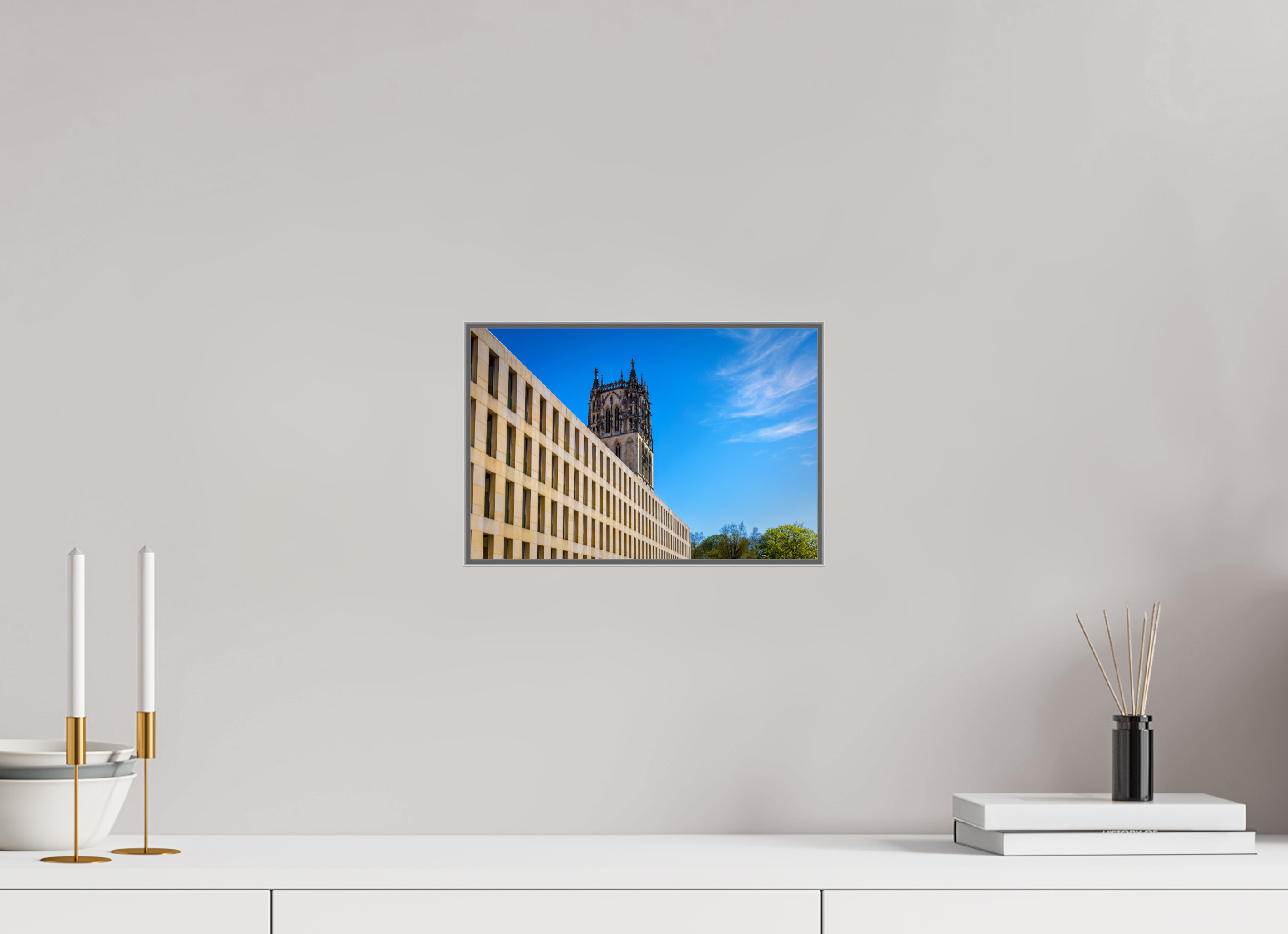 30 x 20 cm, Alurahmen 25mm Überwasserkirche / Bibliothek