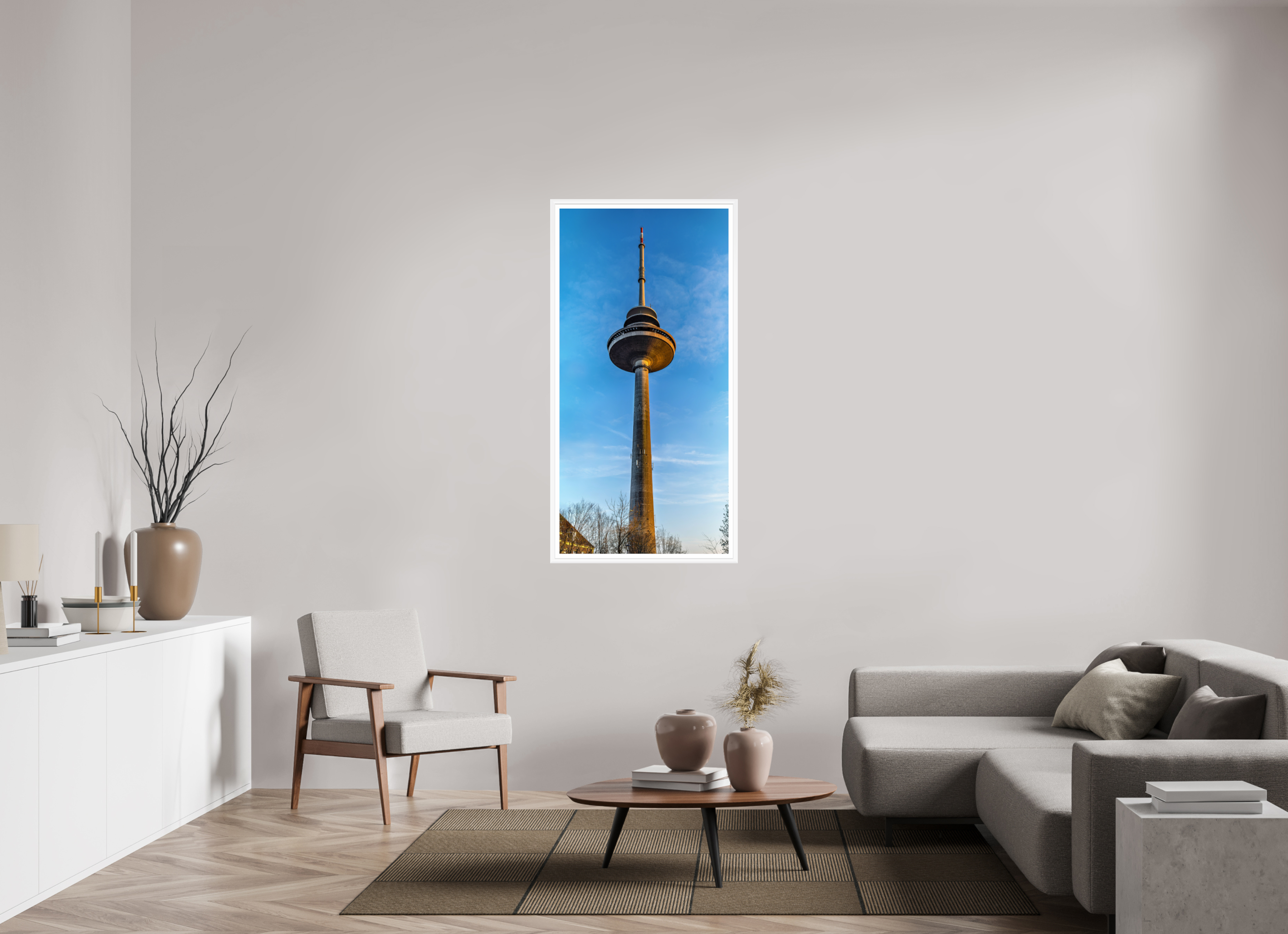 70 x 141,9 cm, Bern weiß und Rand Der Fernsehturm - ganz