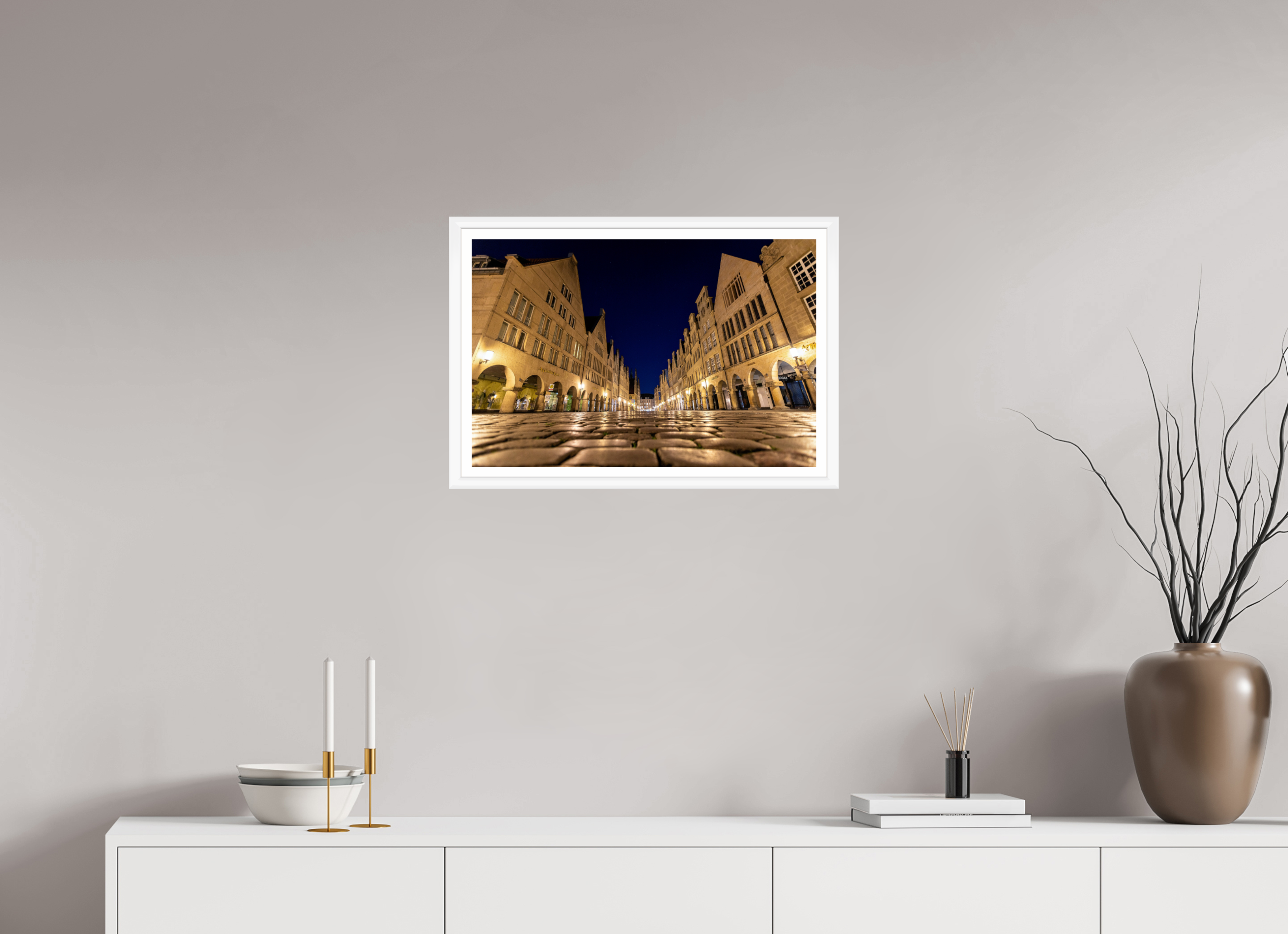 60 x 40 cm, Bern weiß und Rand Prinzipalmarkt - Perspektive