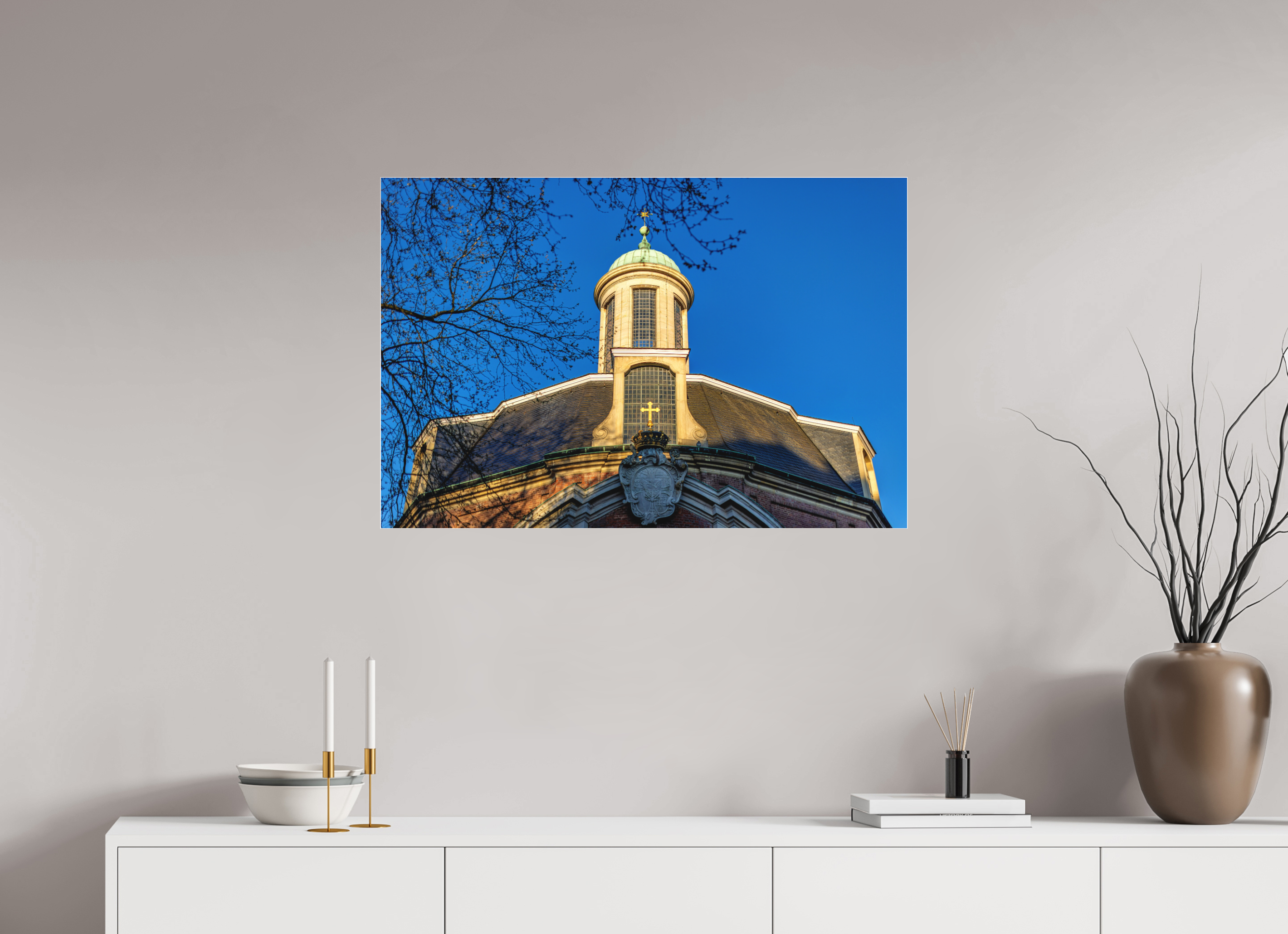 90 x 60 cm, Acrylglas Fine Art Pigmentdruck Clemeskirche