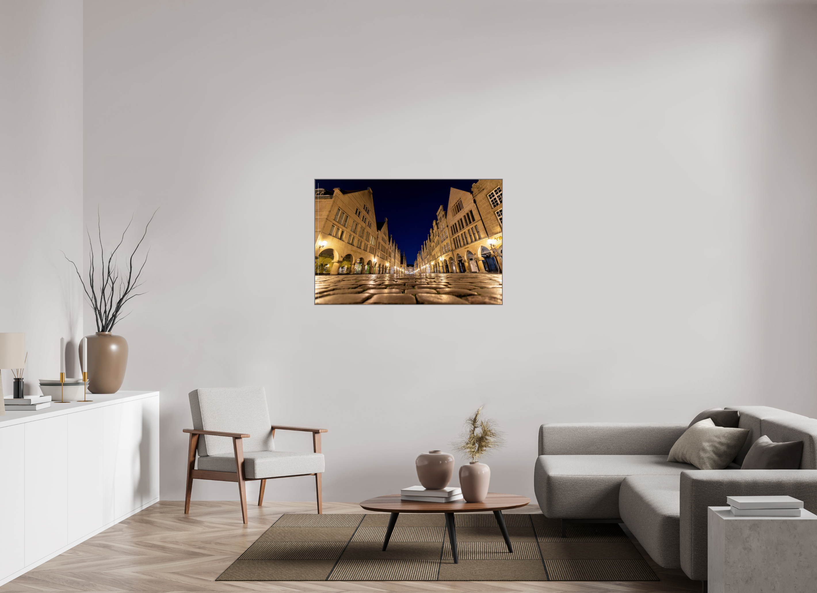 120 x 80 cm, Alurahmen 25mm Prinzipalmarkt - Perspektive