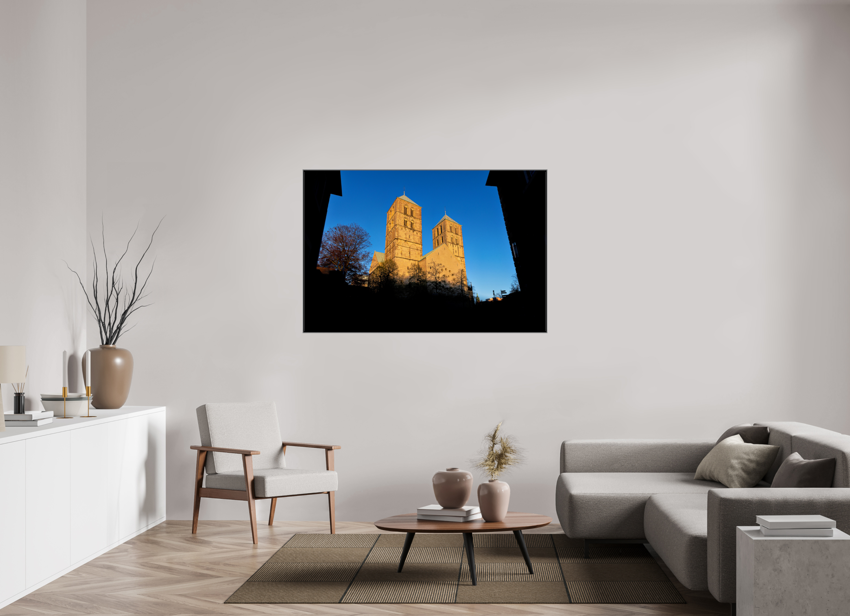 150 x 100 cm, Alurahmen 25mm Der Dom - Westseite