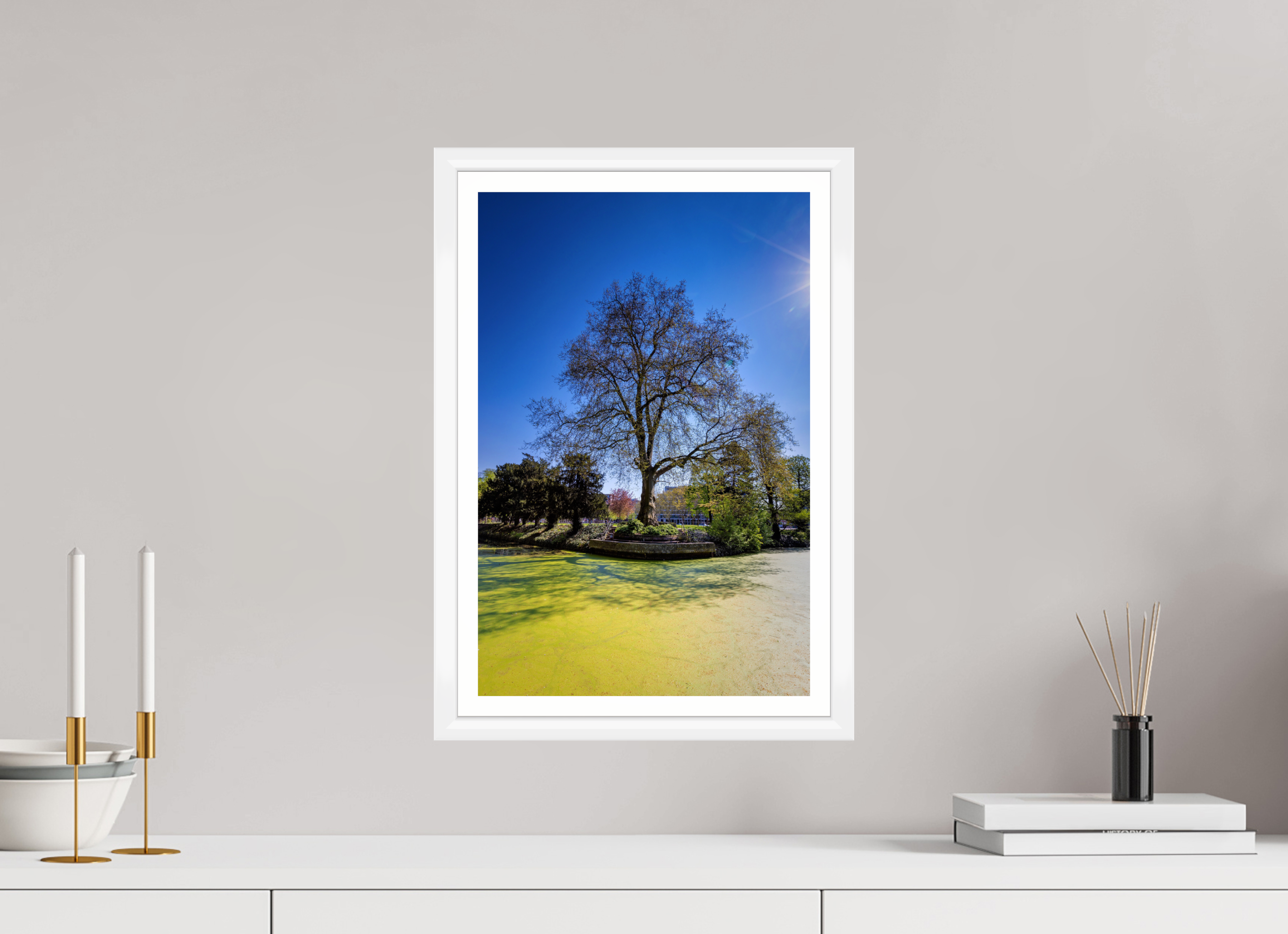 30 x 45 cm, Bern weiß und Rand Baum Enegelenschanze