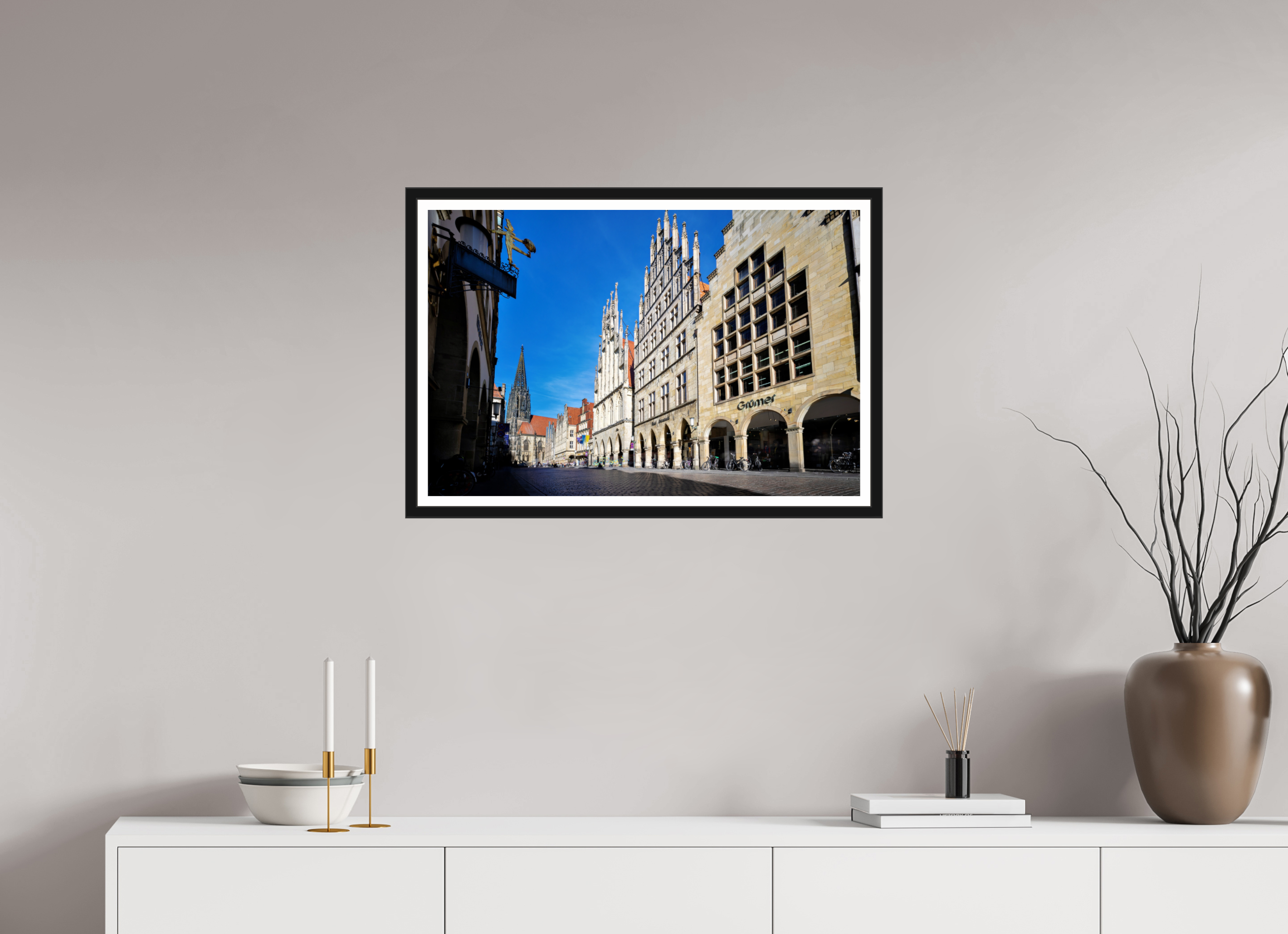 75 x 50 cm, Bern und Rand Prinzipalmarkt mit Lamberti