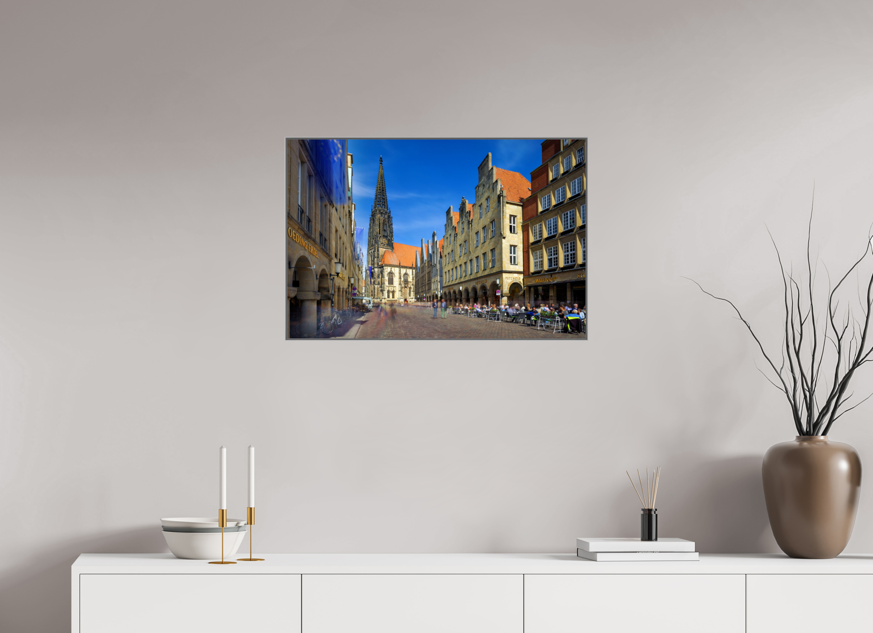75 x 50 cm, Alurahmen 25mm Lambertikirche - Prinzipalmarkt