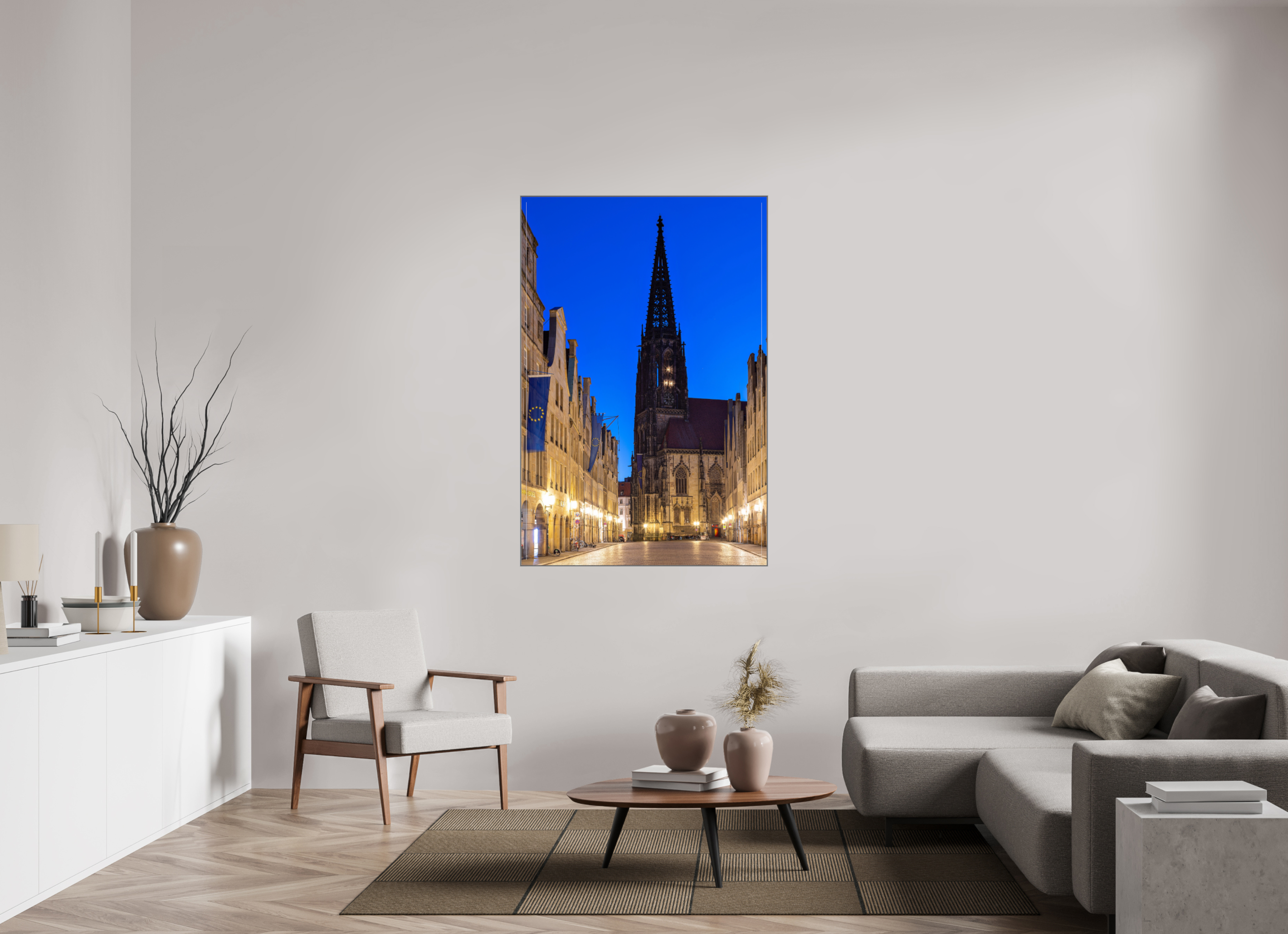 100 x 150 cm, Alurahmen 25mm Lamberti bei Nacht + Prinzipal
