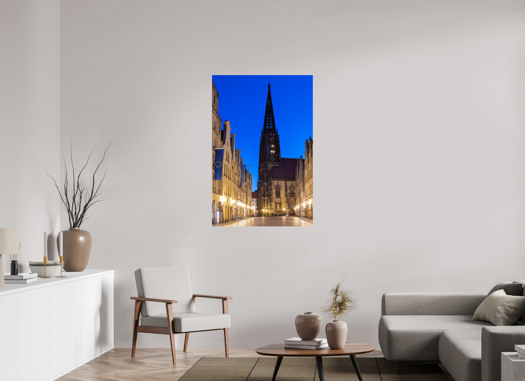 80 x 120 cm, Photo Print Under Acrylic Glass Lamberti bei Nacht + Prinzipal