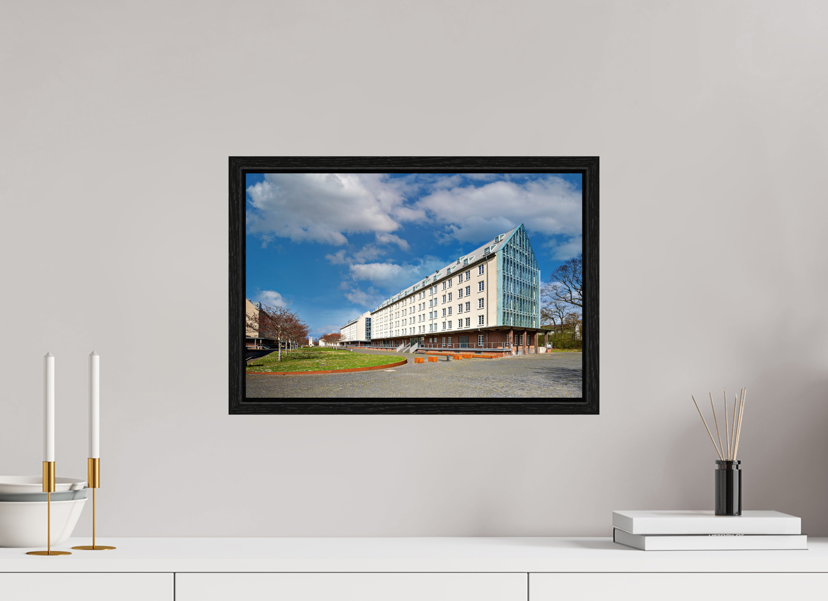 45 x 30 cm, Floater Frame Die Speicherstadt