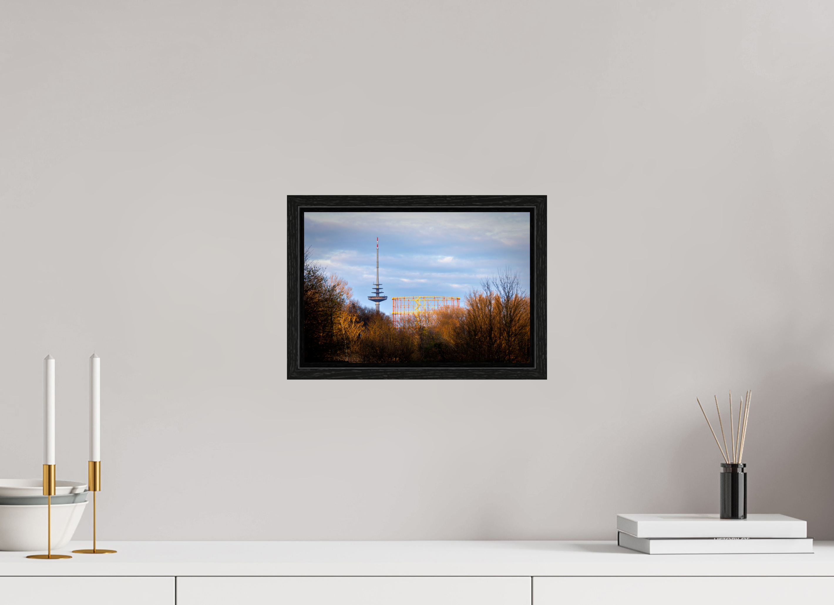 30 x 20 cm, Floater Frame Fernsehturm und Gasometer