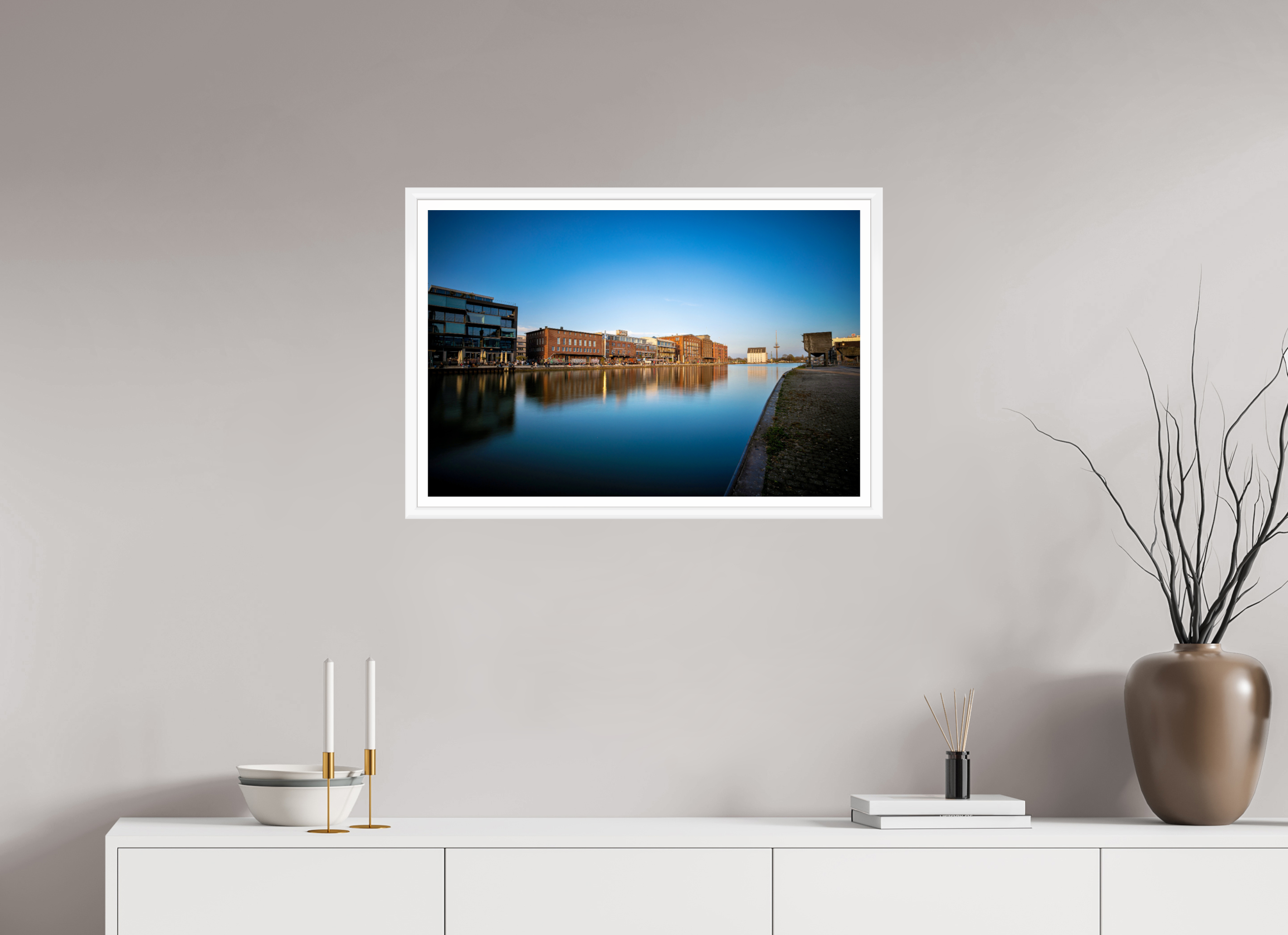 75 x 50 cm, Bern weiß und Rand Der Hafen im Überblick