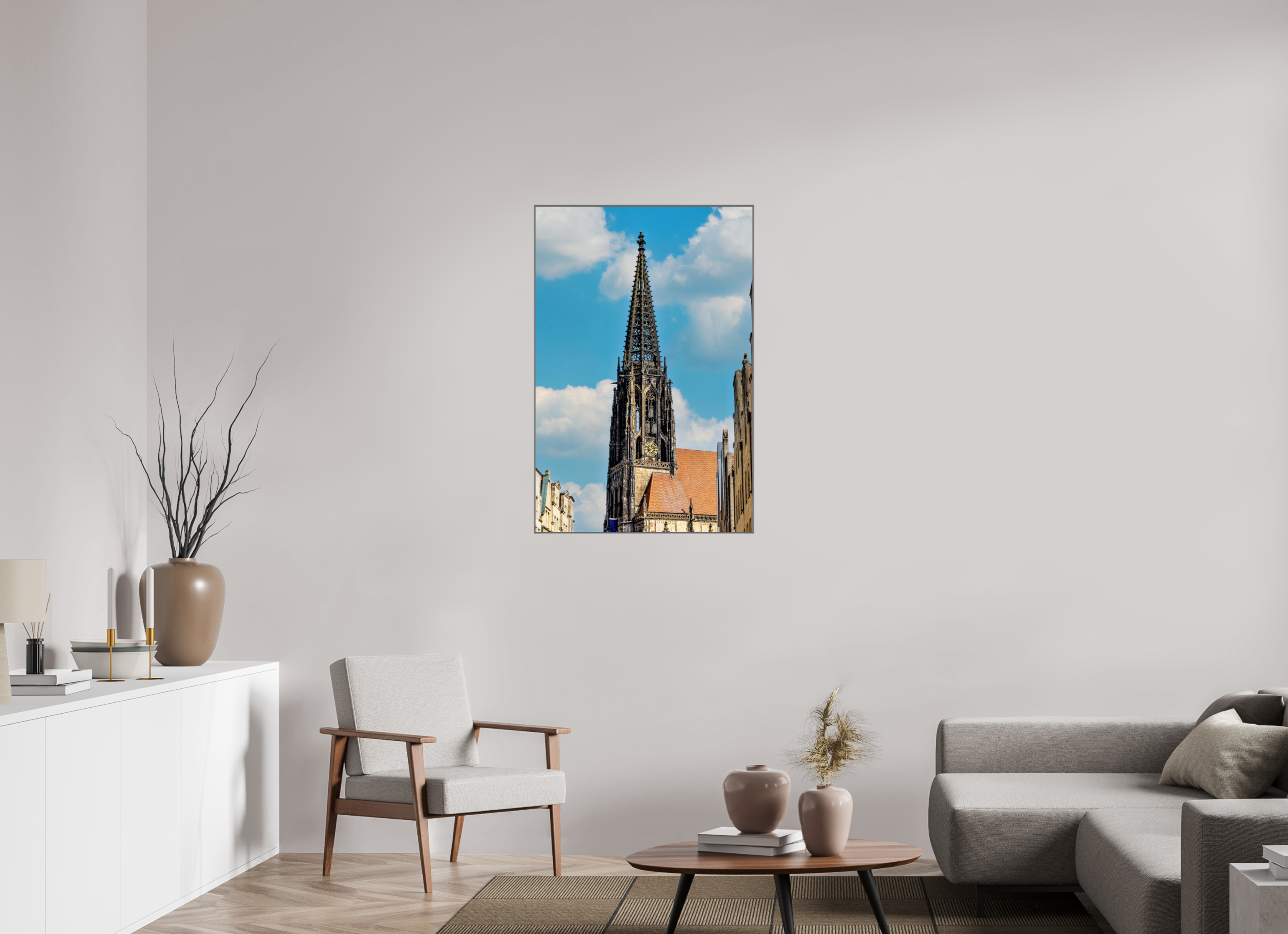 70 x 105 cm, Alurahmen 25mm Lambertikirche - Der Turm