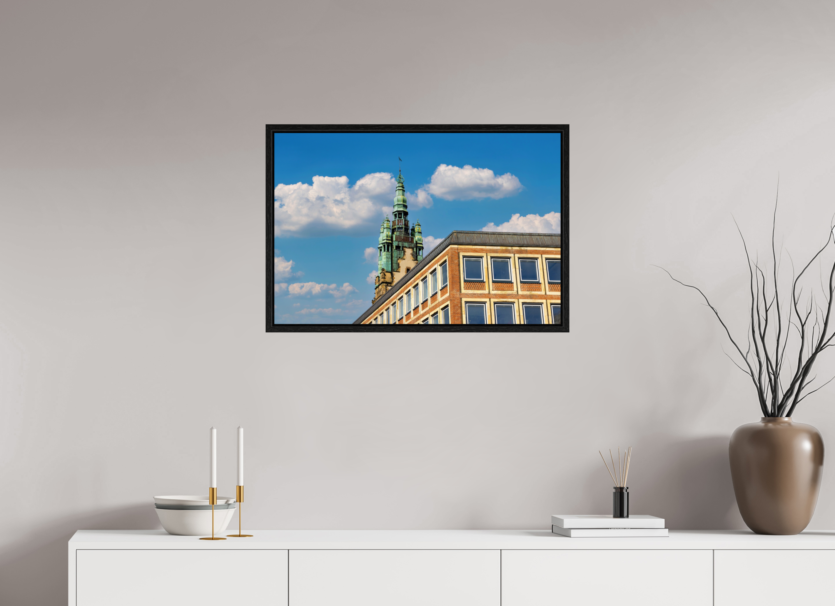 75 x 50 cm, Floater Frame Stadthaustrum - Stadthaus