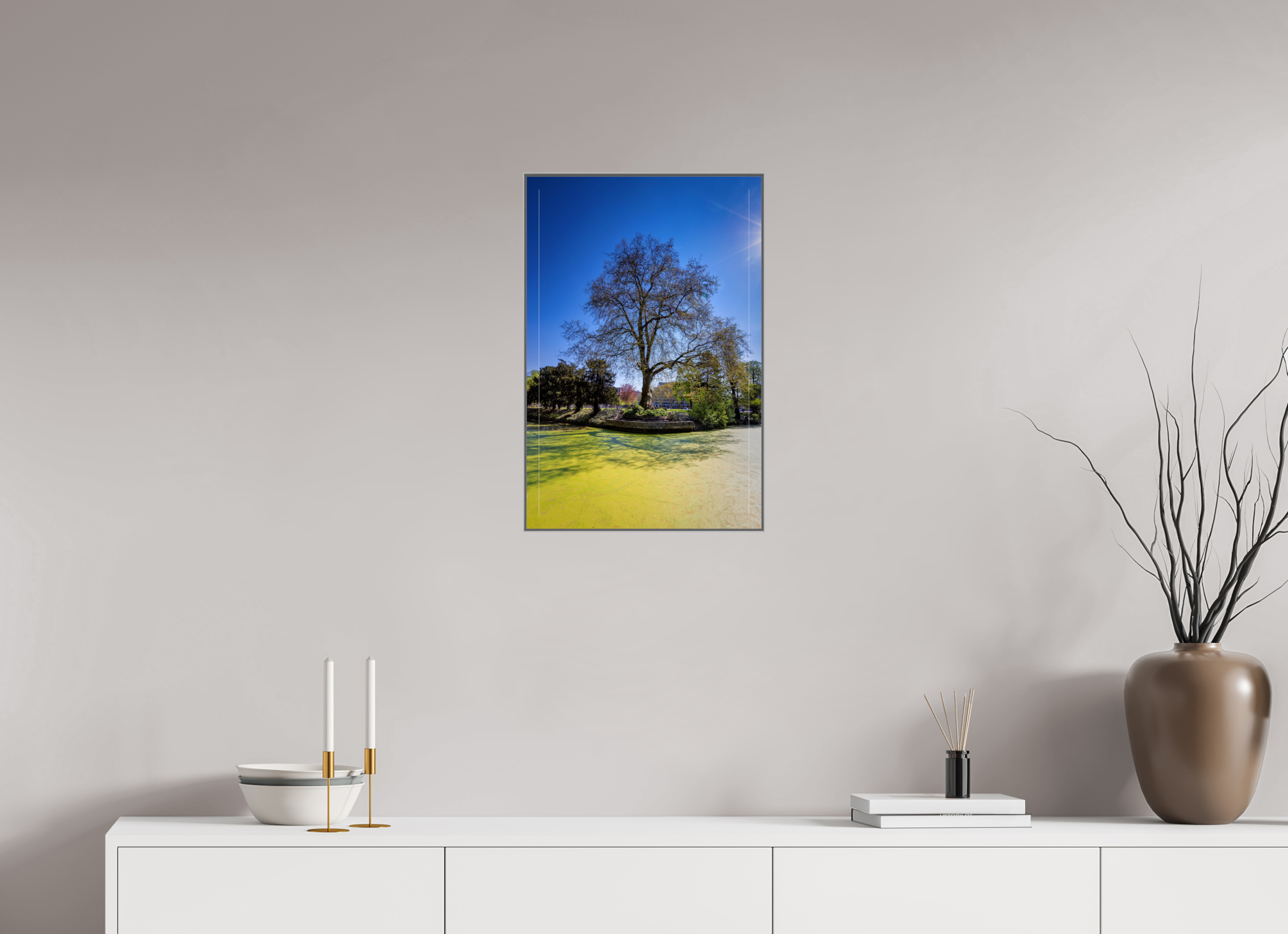 40 x 60 cm, Alurahmen 25mm Baum Enegelenschanze