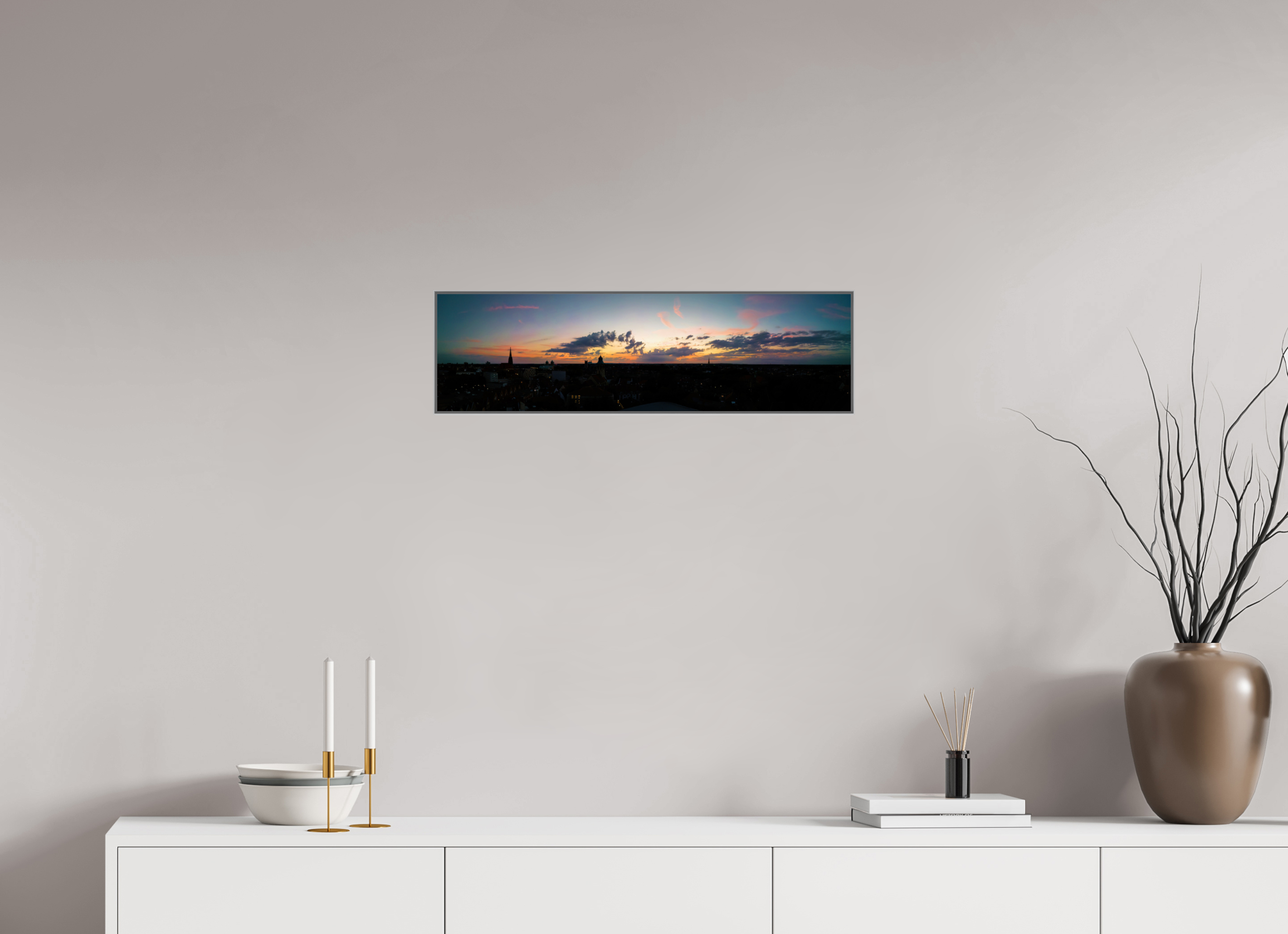 70,5 x 20 cm, Alurahmen 25mm Skyline / Cineastisch