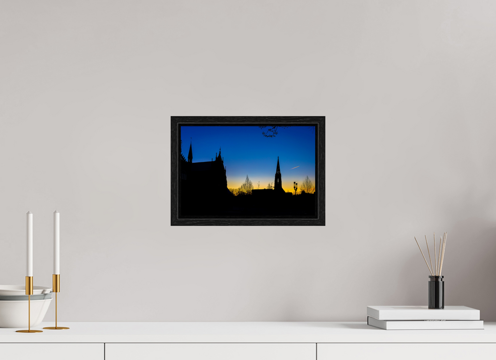 30 x 20 cm, Floater Frame Lamberti - Dom bei Sonnenaufgang