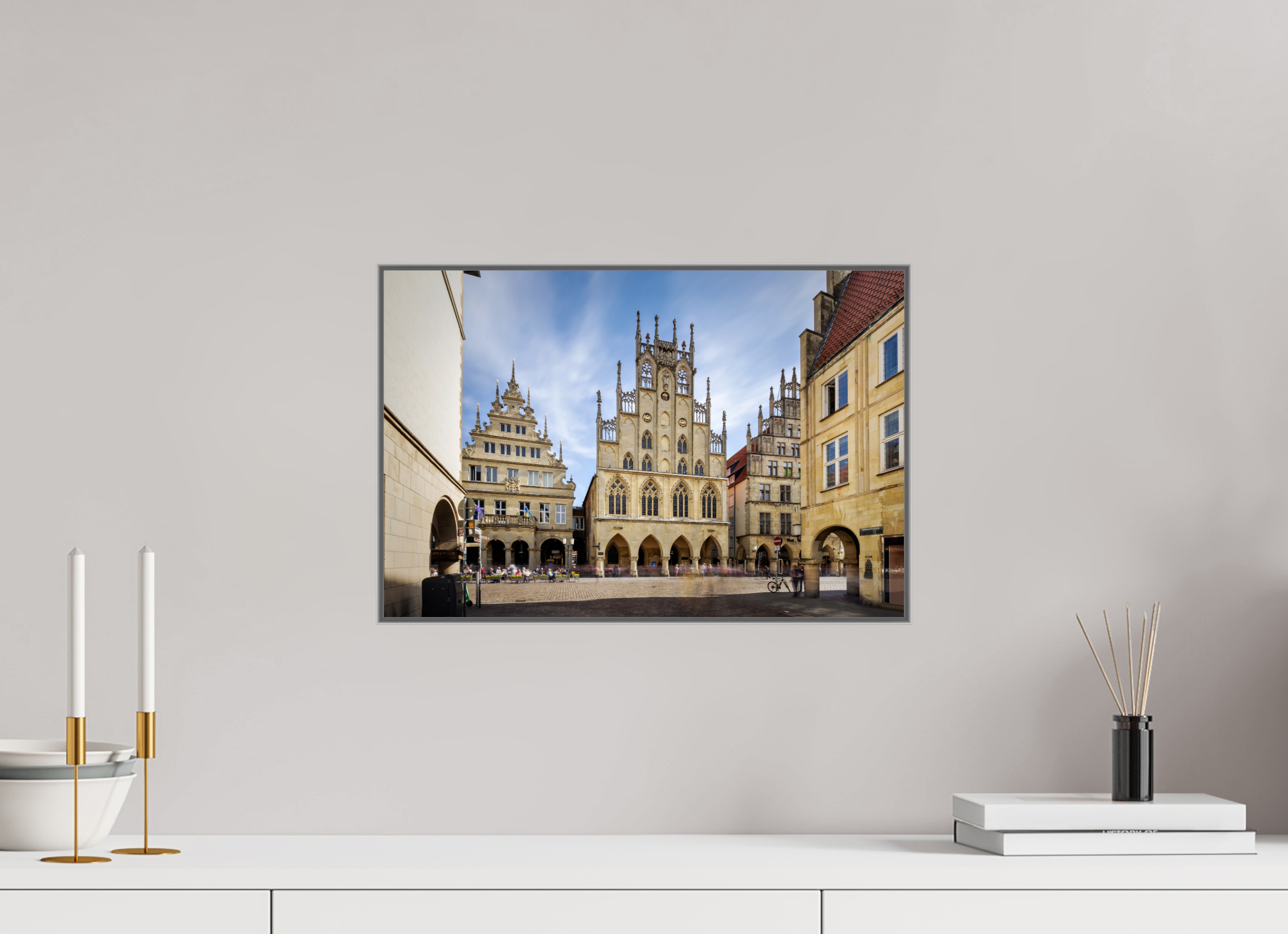 45 x 30 cm, Alurahmen 25mm Das Rathaus