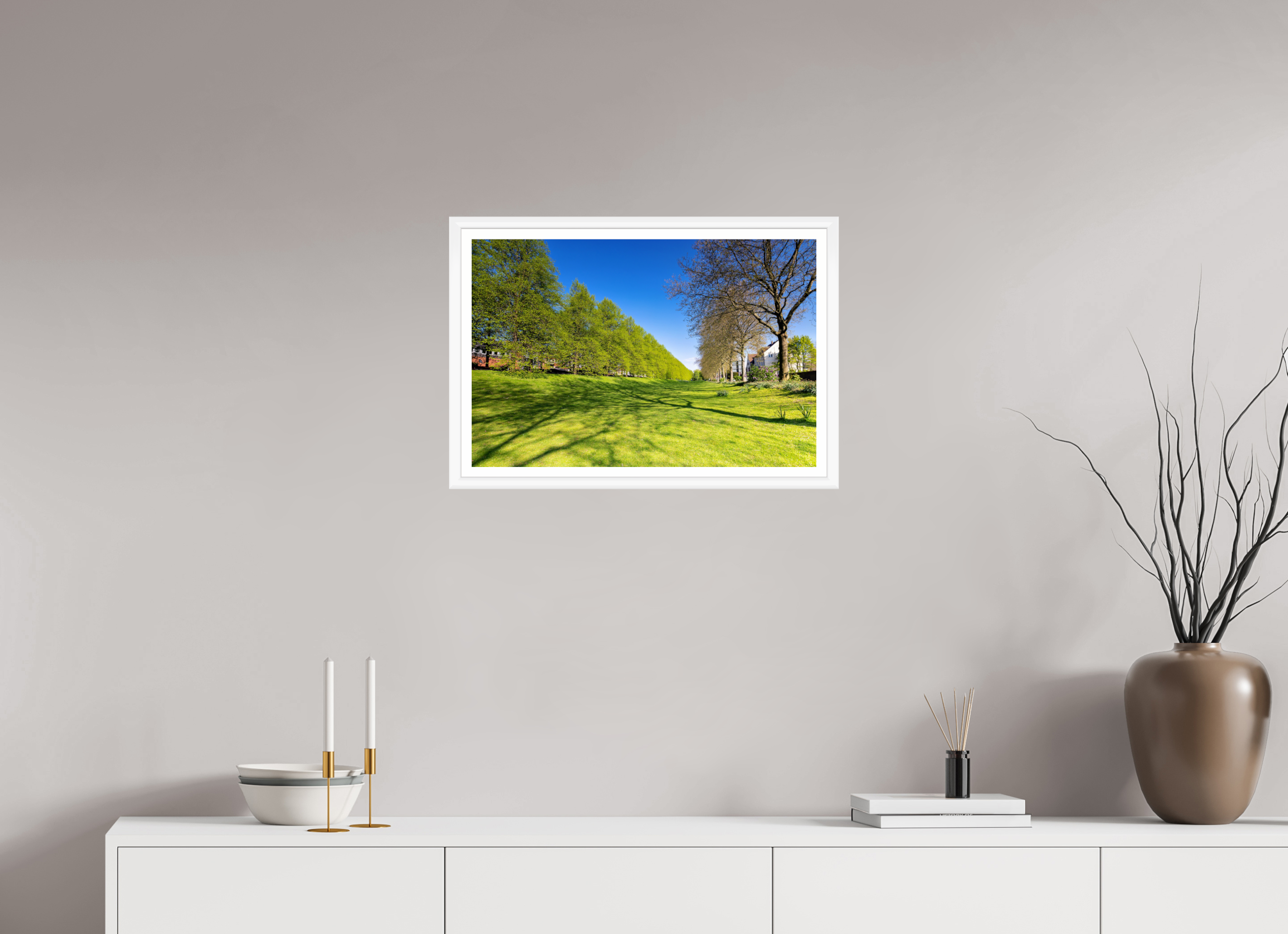 60 x 40 cm, Bern weiß und Rand Graben neben der Promenade