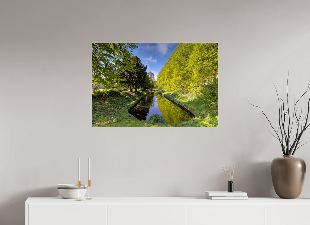 90 x 60 cm, Photo Print Under Acrylic Glass Wassergraben an der Engelenschanze