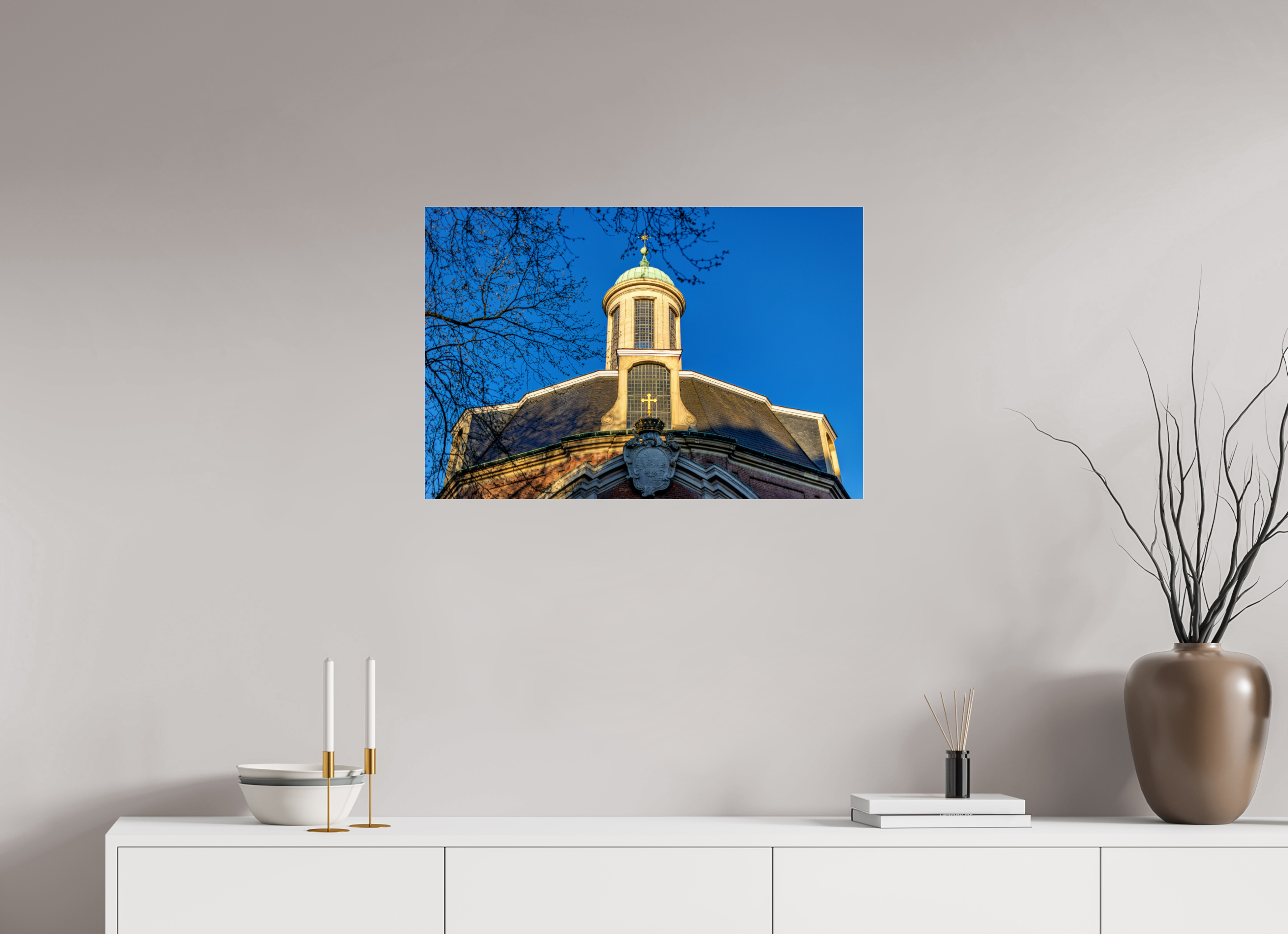 75 x 50 cm, Photo Print Under Acrylic Glass Clemeskirche