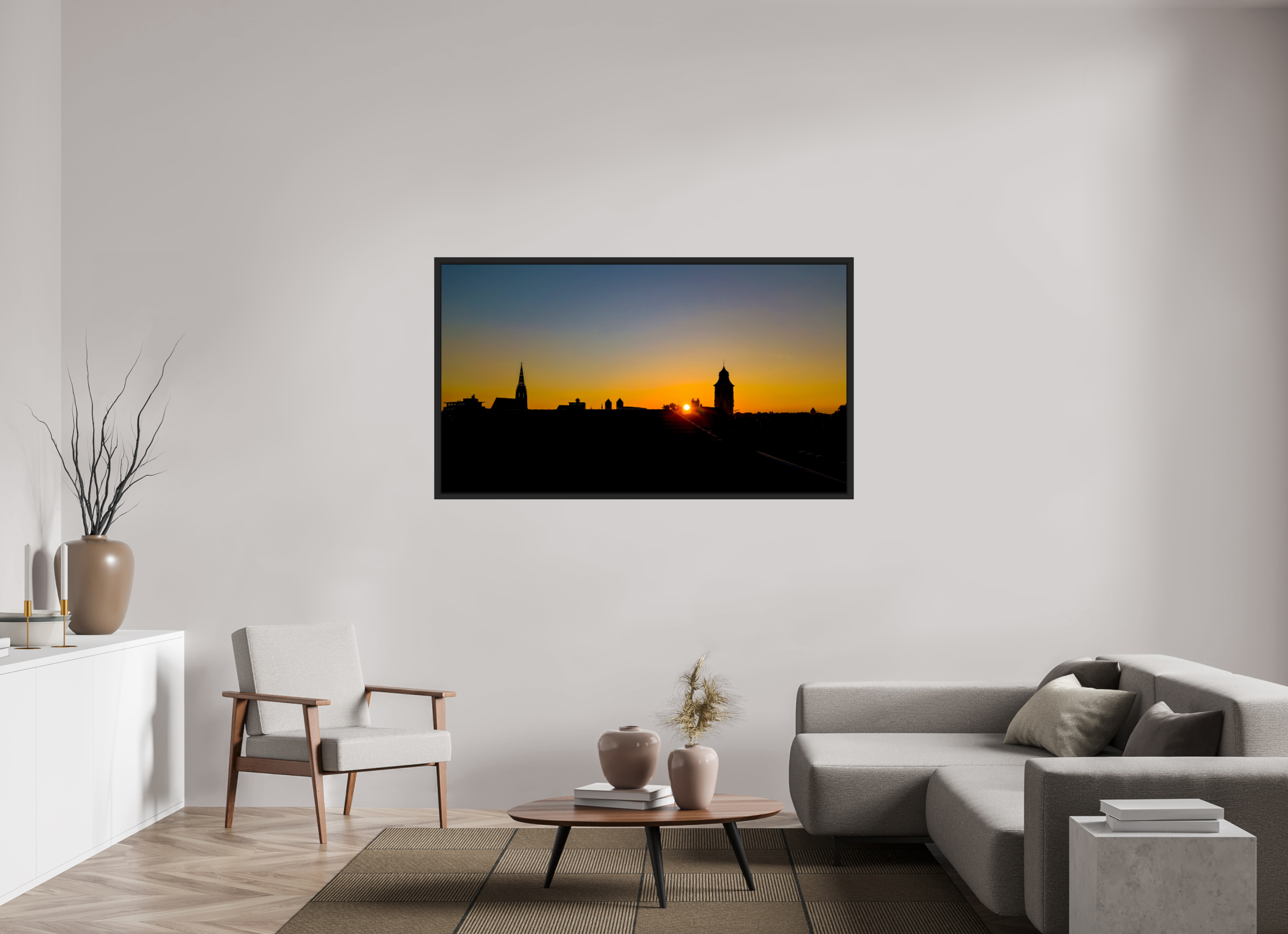160 x 90 cm, Tokyo 20mm Schattenfuge 4mm Skyline / Sonnenuntergang