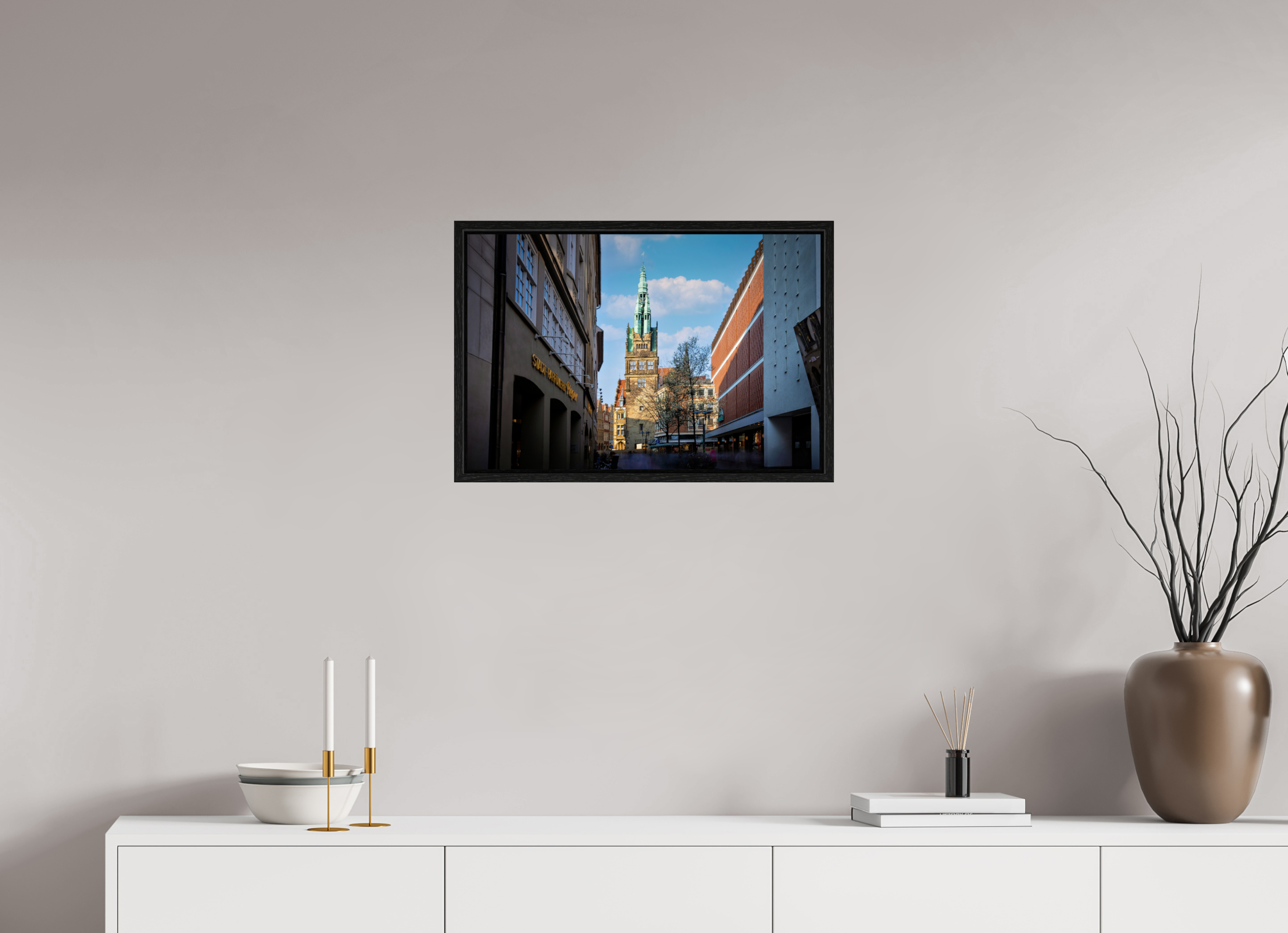 60 x 40 cm, Floater Frame Der Stadthausturm