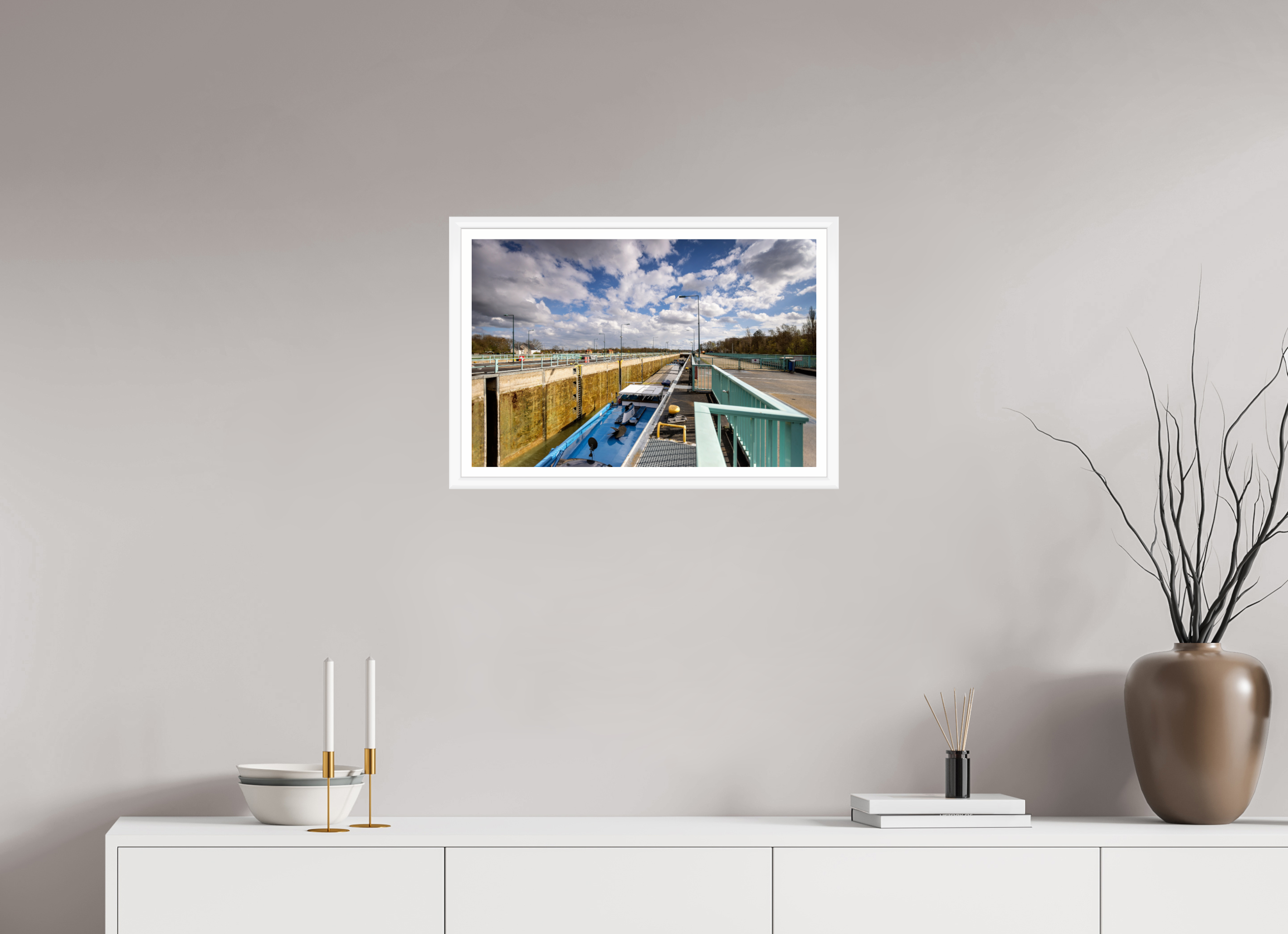 60 x 40 cm, Bern weiß und Rand Die Schleuse