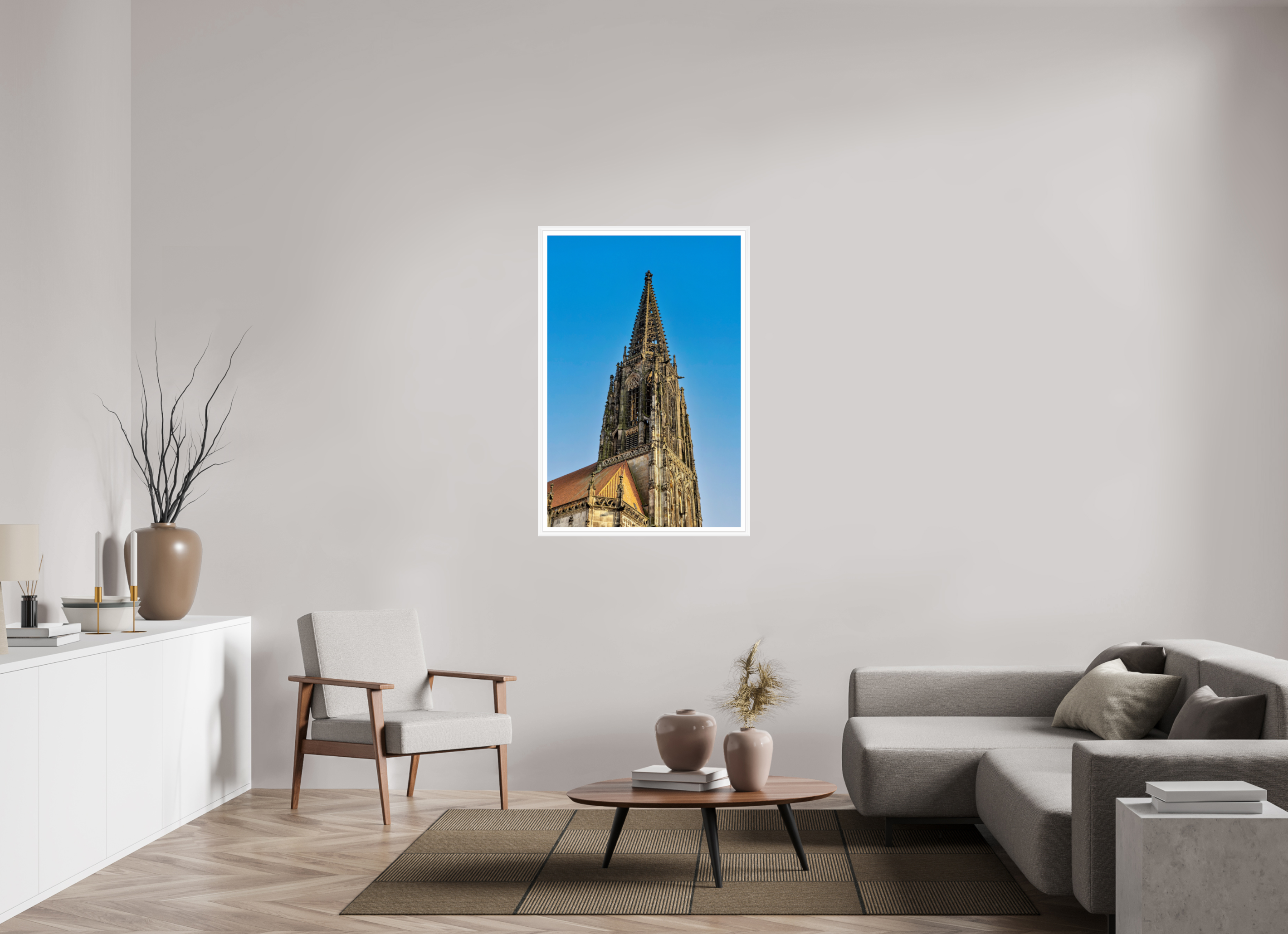 80 x 120 cm, Bern weiß und Rand Lamberti Turm