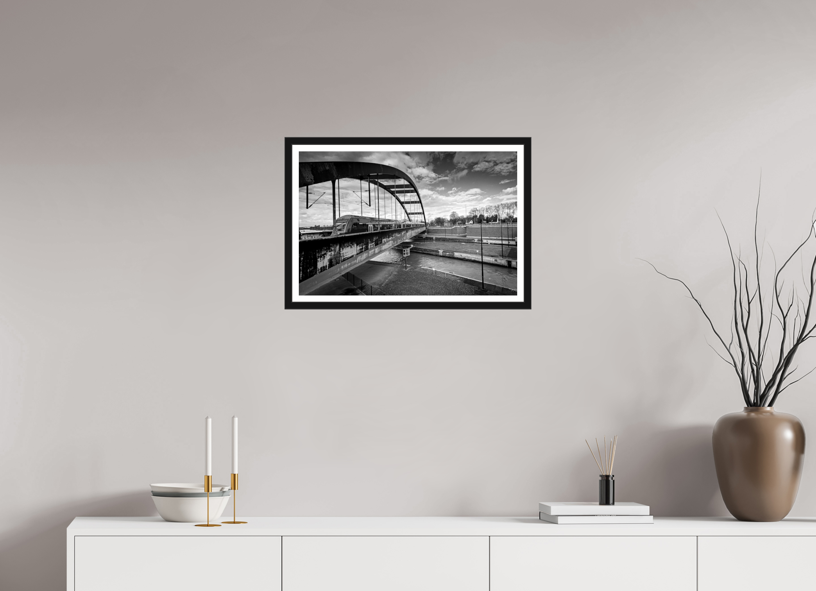 60 x 40 cm, Bern und Rand Die Schleuse und der Zug