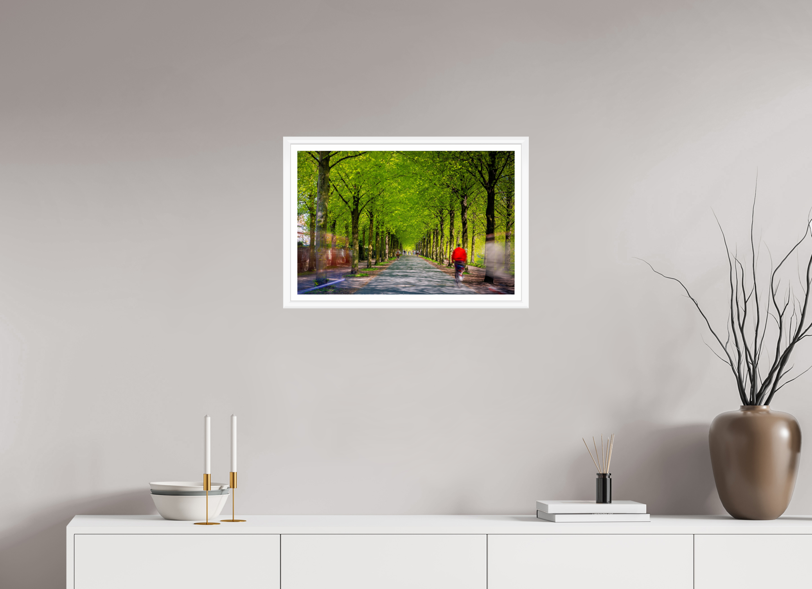 60 x 40 cm, Bern weiß und Rand Belebte Promenade
