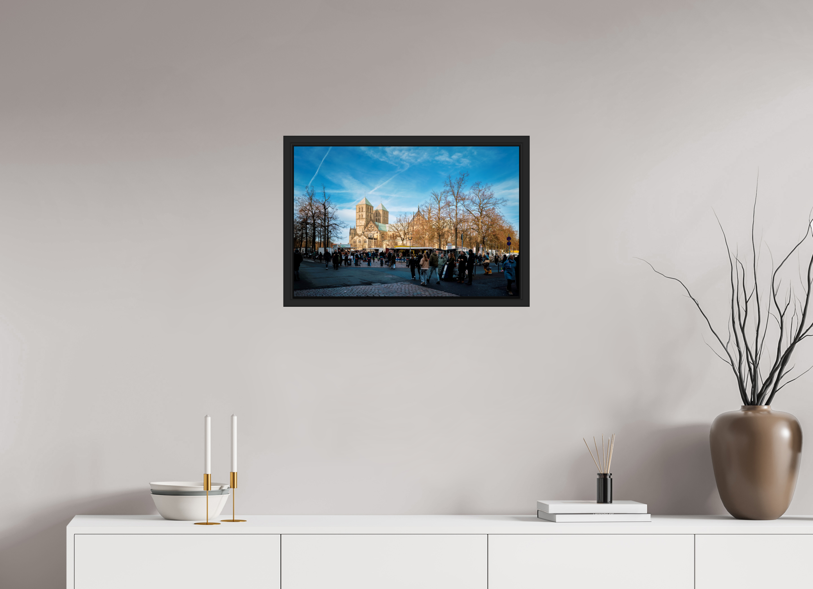 60 x 40 cm, Tokyo 20mm Schattenfuge 4mm Der Dom während des Markts