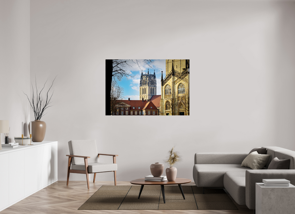 150 x 100 cm, Baryta - Fine Art Überwasserkirche mit Dom