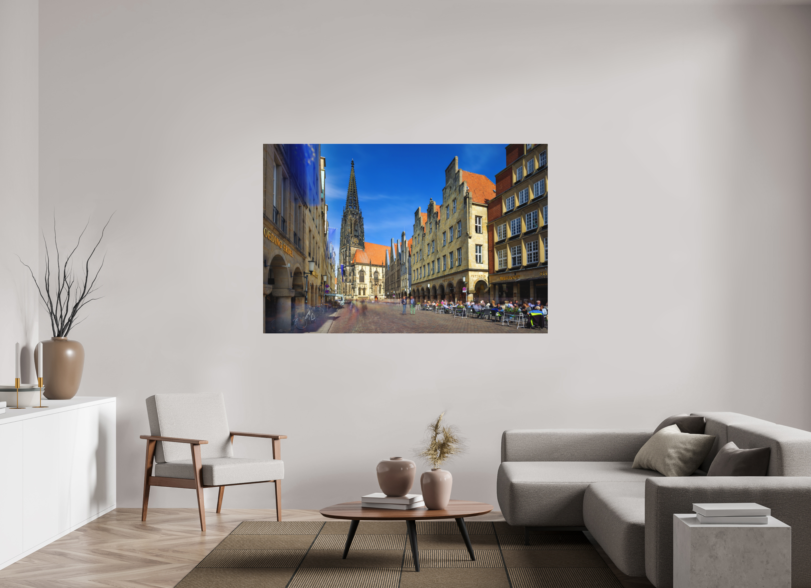 180 x 120 cm, Acrylglas Fine Art Pigmentdruck Lambertikirche - Prinzipalmarkt