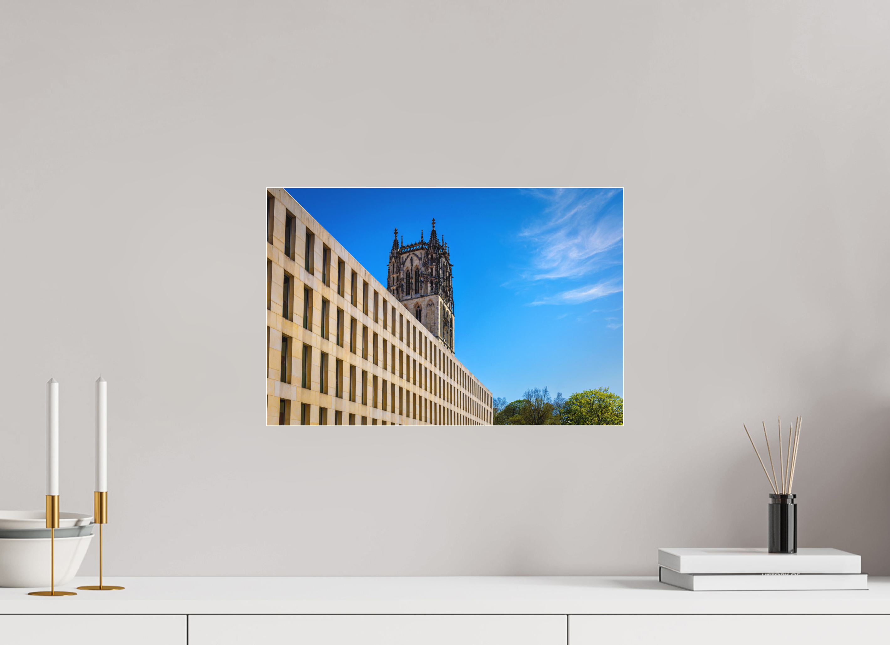 45 x 30 cm, Acrylglas Fine Art Pigmentdruck Überwasserkirche / Bibliothek