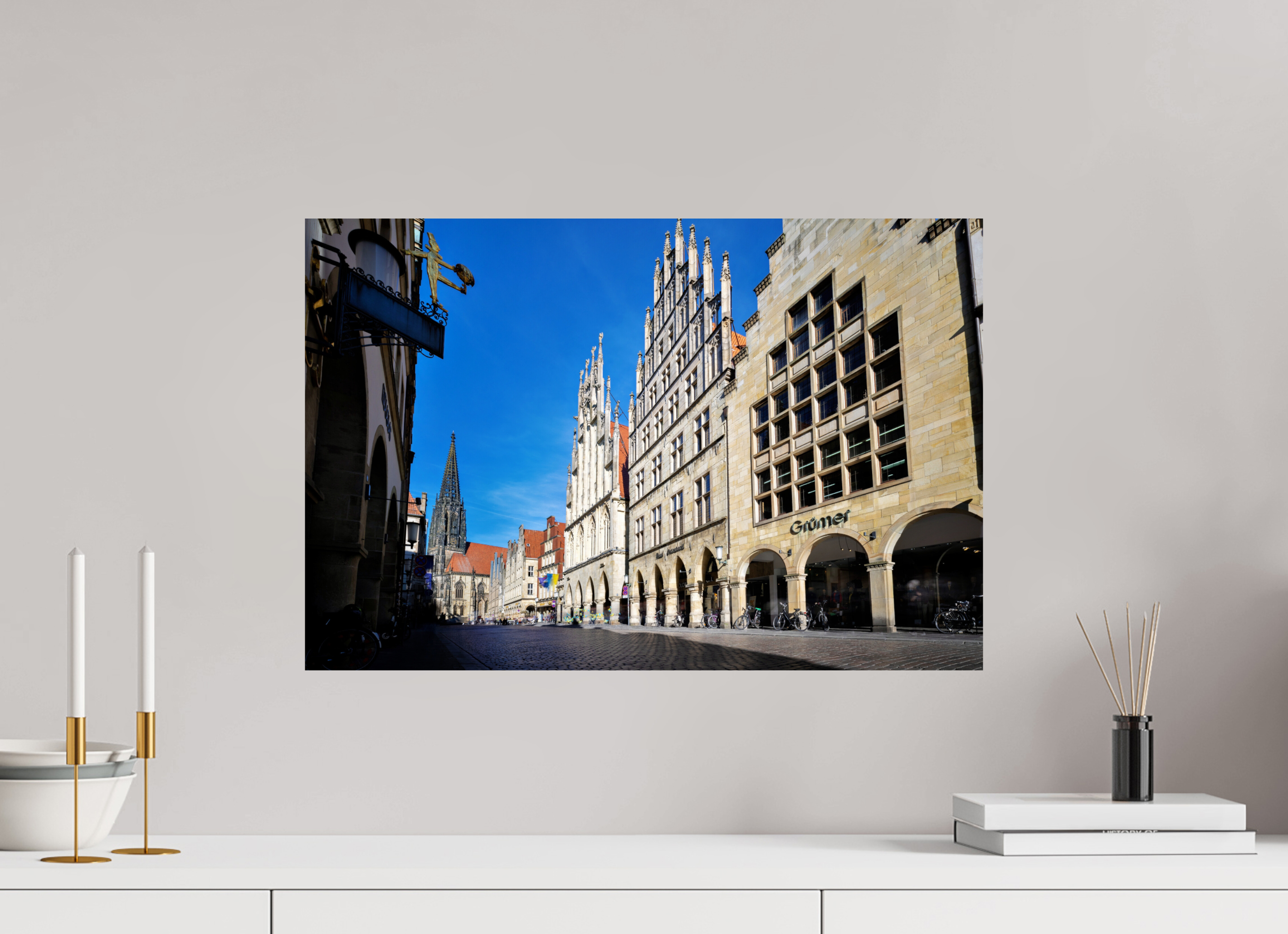 60 x 40 cm, Baryta - Fine Art Prinzipalmarkt mit Lamberti