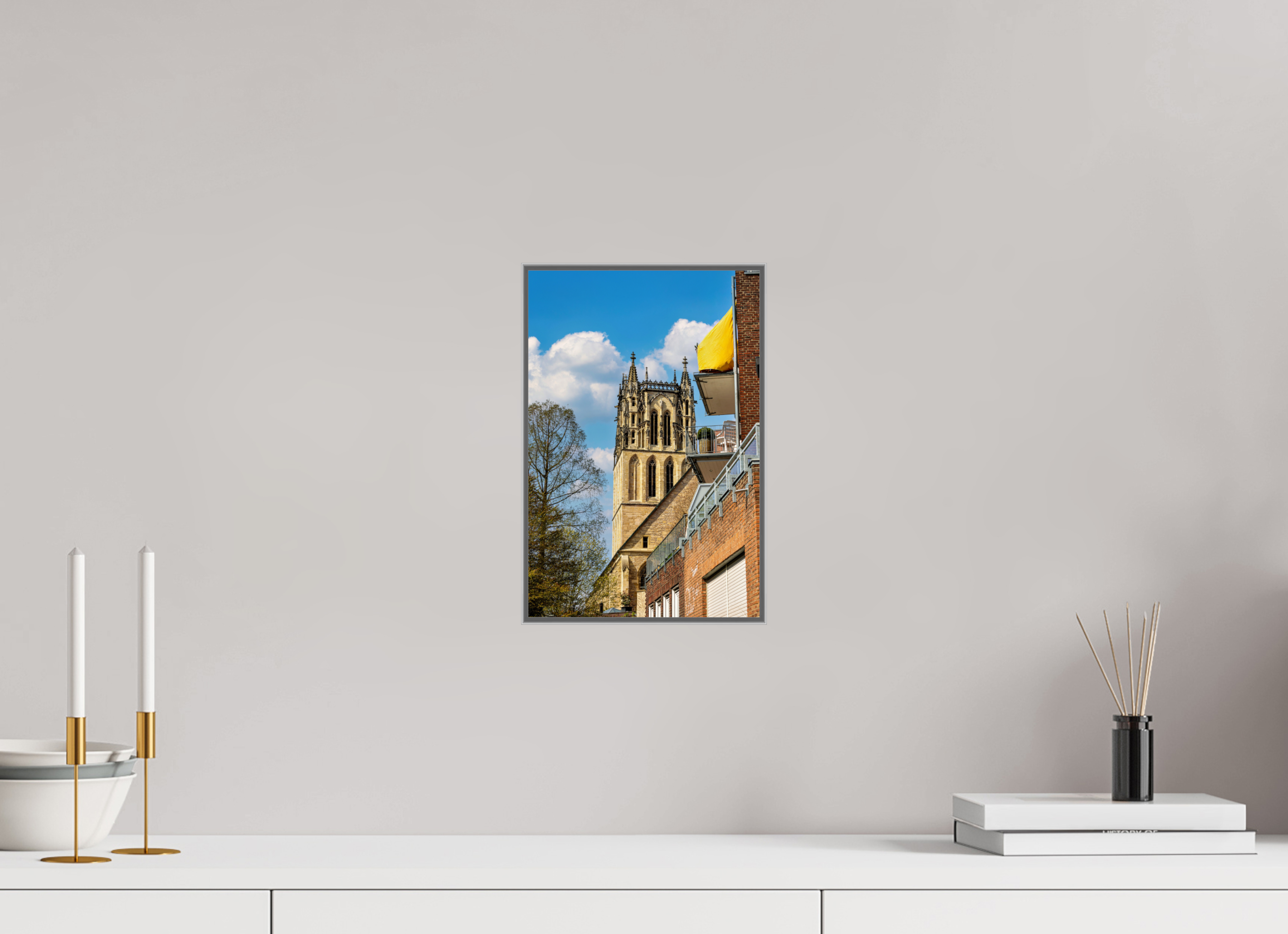 20 x 30 cm, Alurahmen 25mm Überwasserkirche - im Hochformat