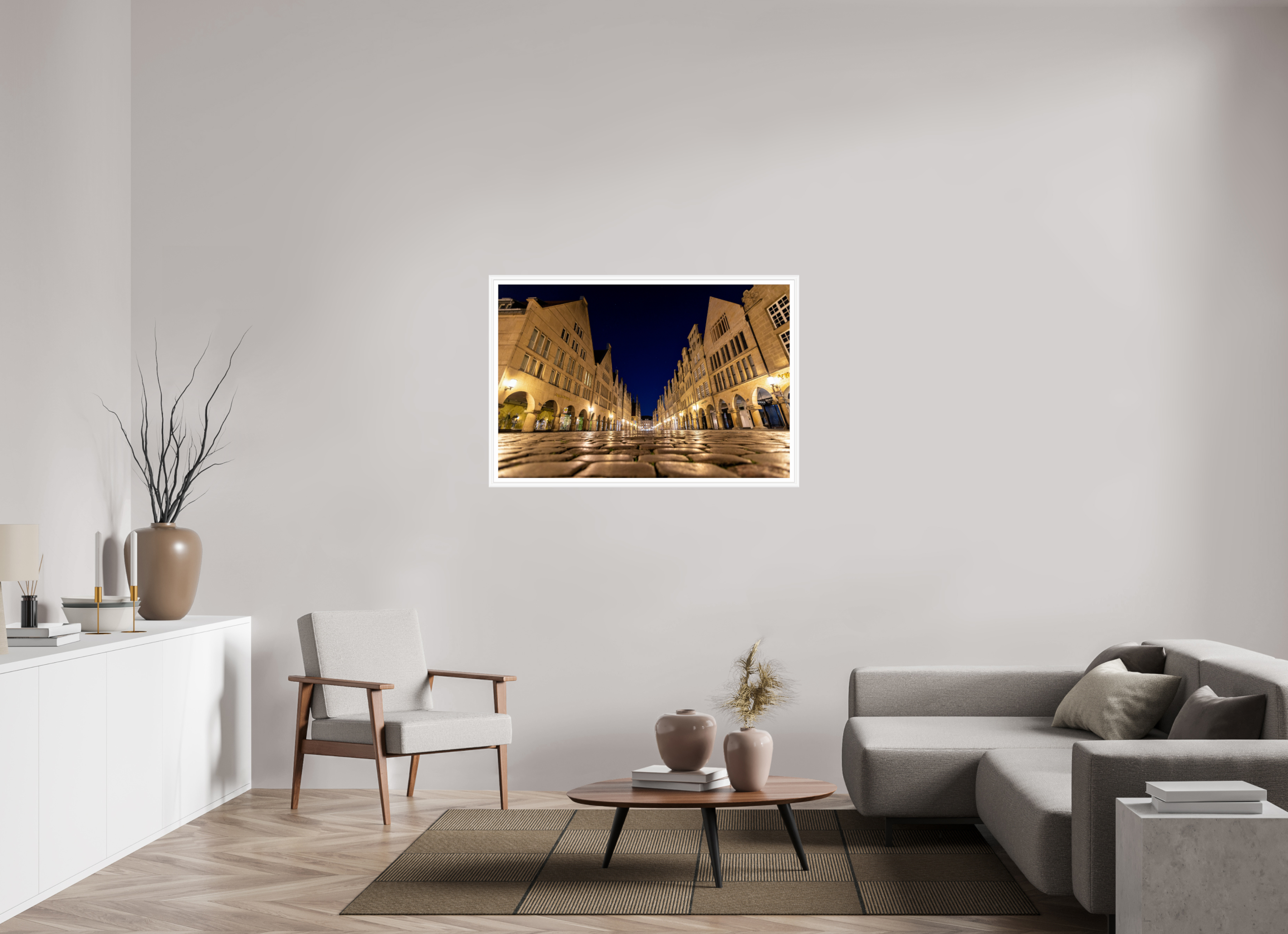 120 x 80 cm, Bern weiß und Rand Prinzipalmarkt - Perspektive