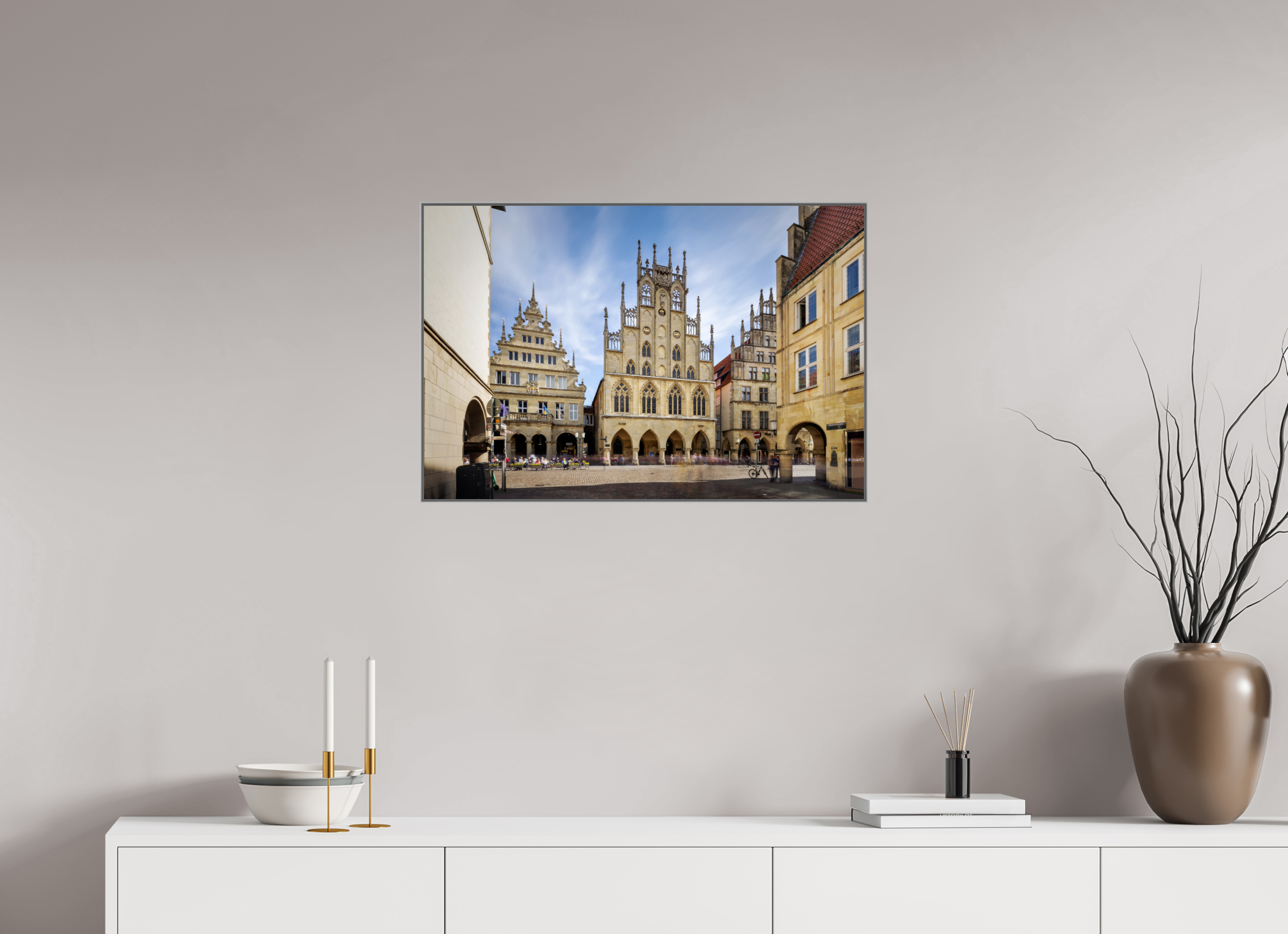 75 x 50 cm, Alurahmen 25mm Das Rathaus