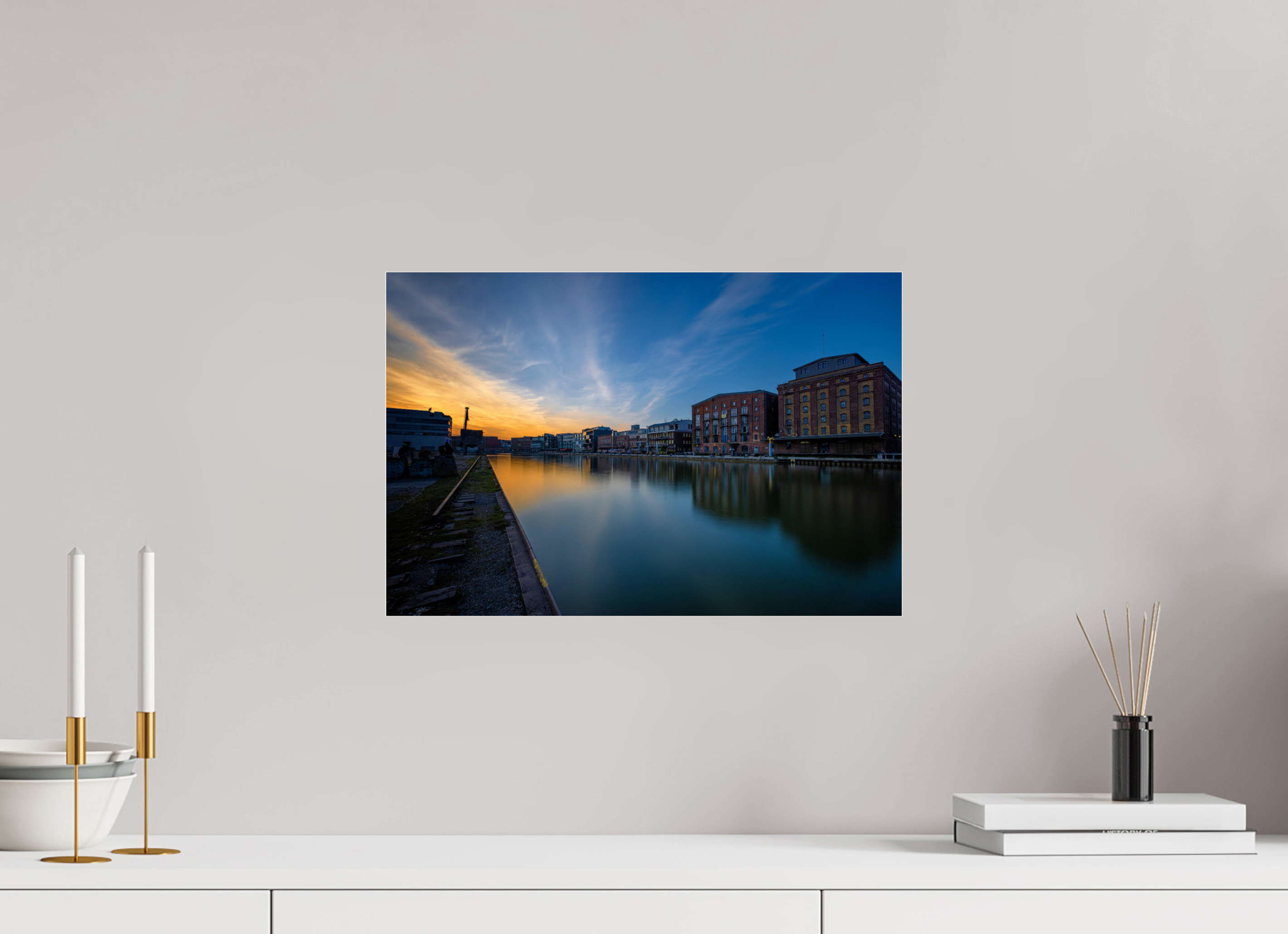 45 x 30 cm, Photo Print Under Acrylic Glass Der Hafen im Überblick Teil 2