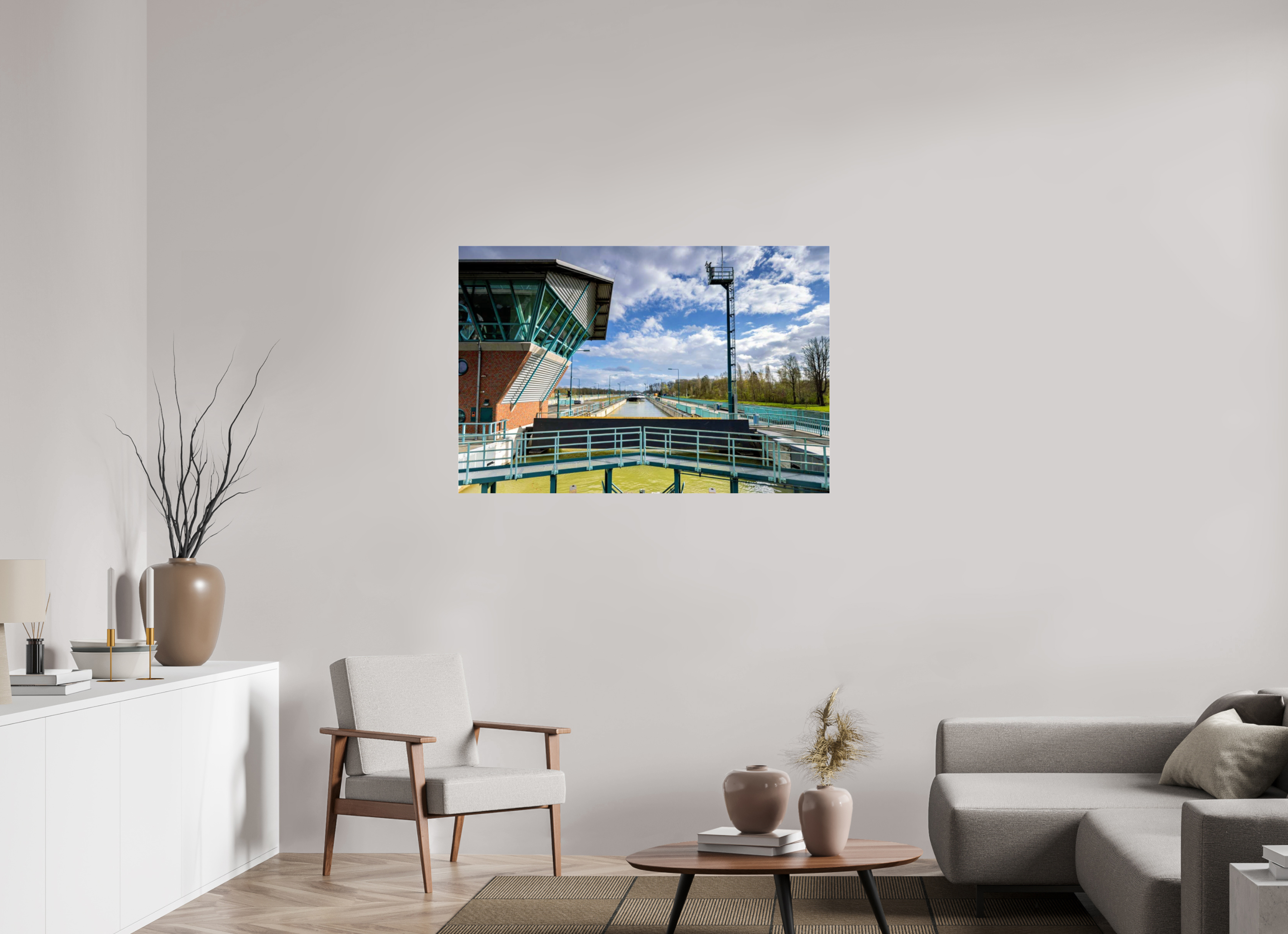120 x 80 cm, Photo Print Under Acrylic Glass Die Schleuse - Das Becken