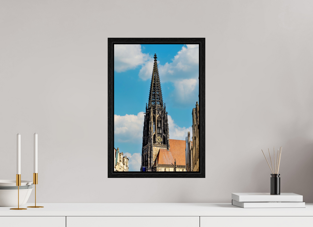 30 x 45 cm, Floater Frame Lambertikirche - Der Turm